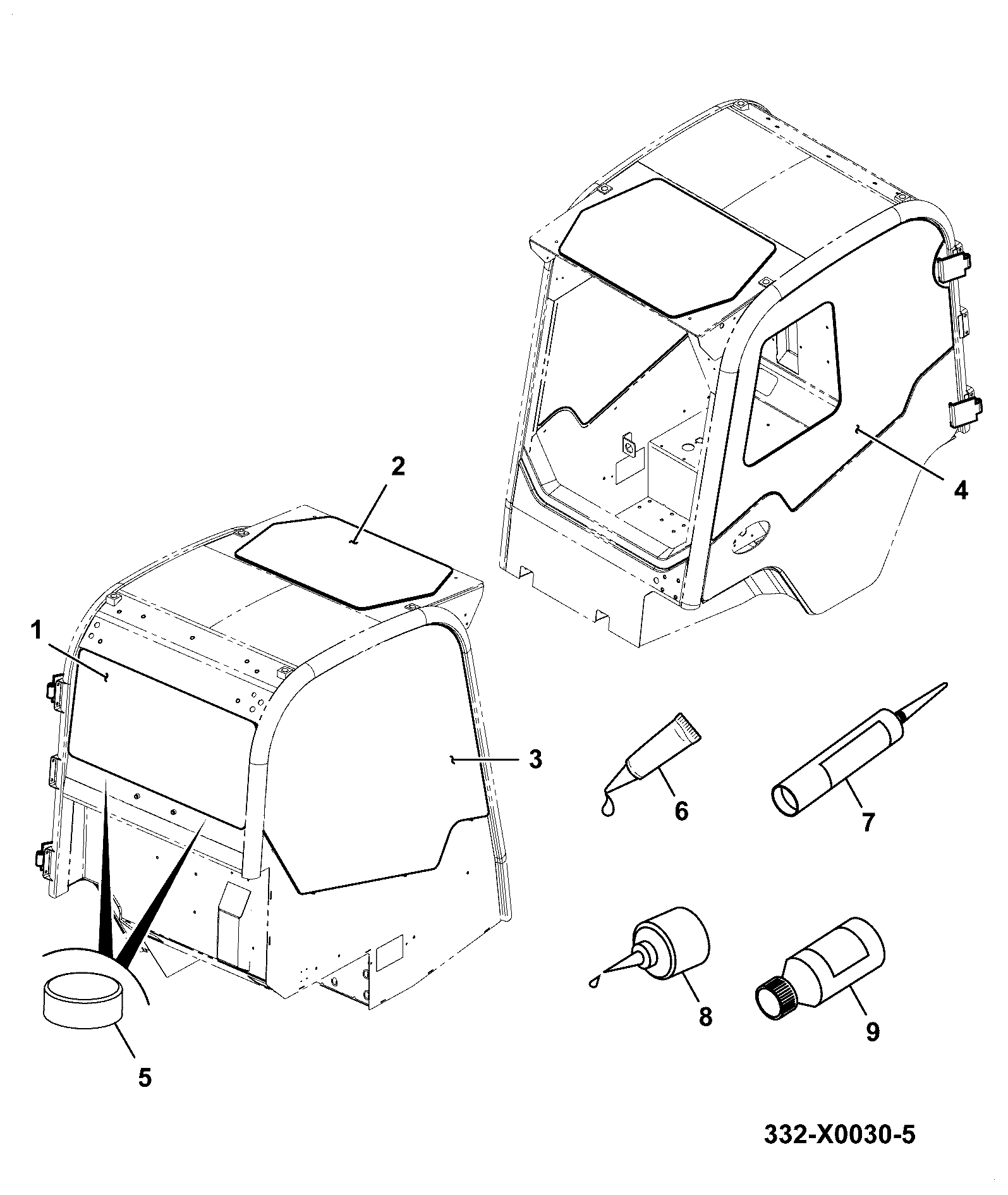 стекло 332/L2848 JCB