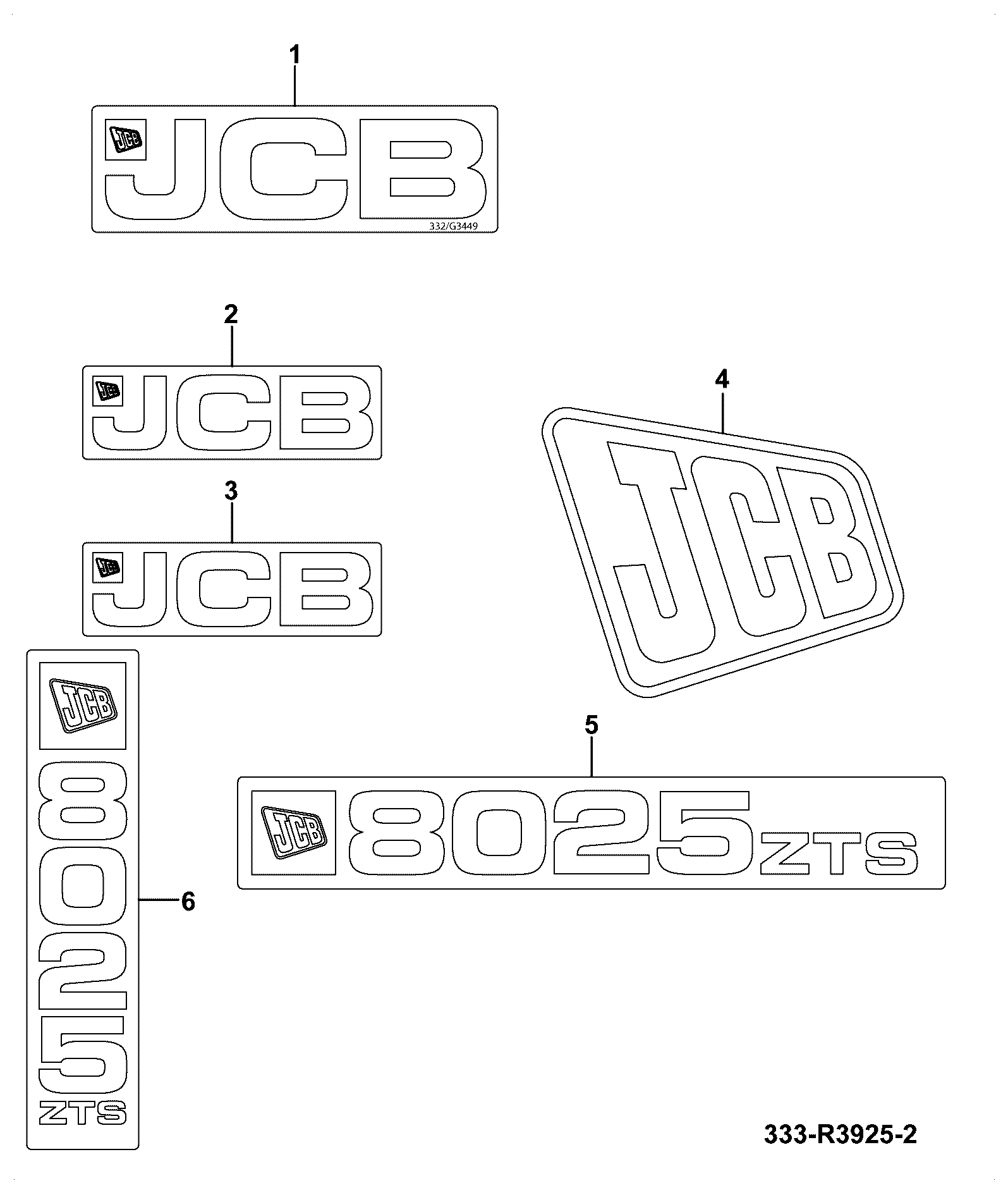 Наклейка 333/R3867 JCB
