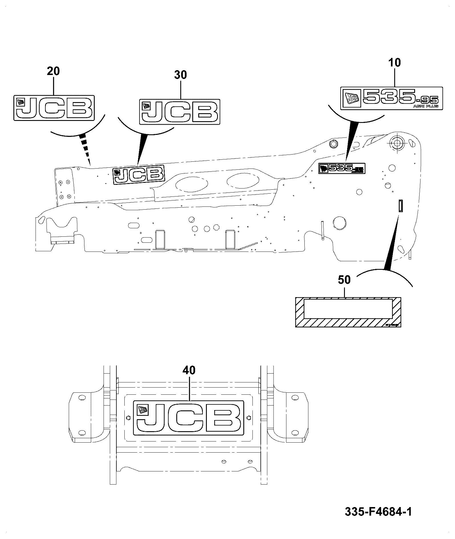 Наклейка 335/F4645 JCB