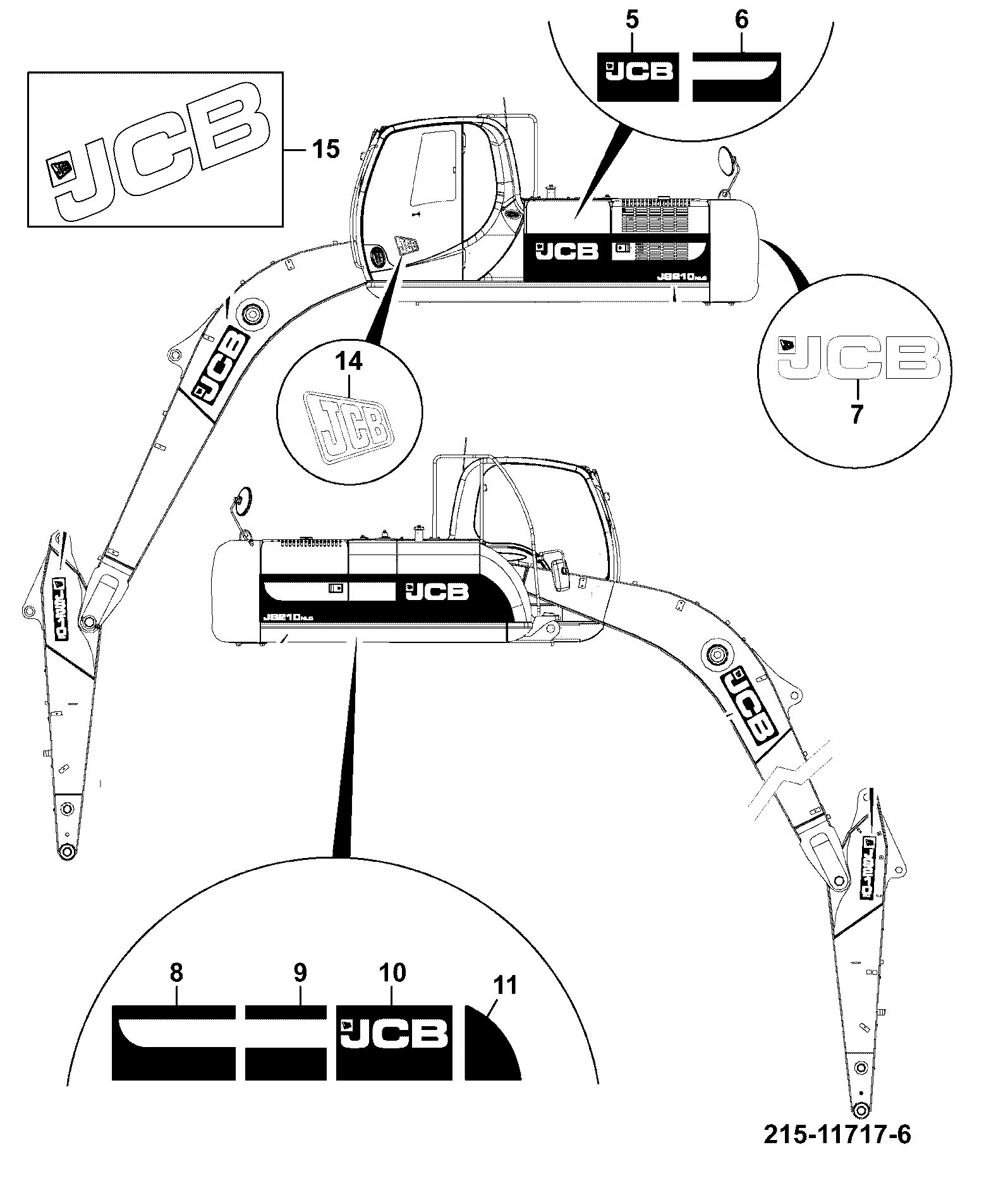 наклейка 332/K3902 JCB