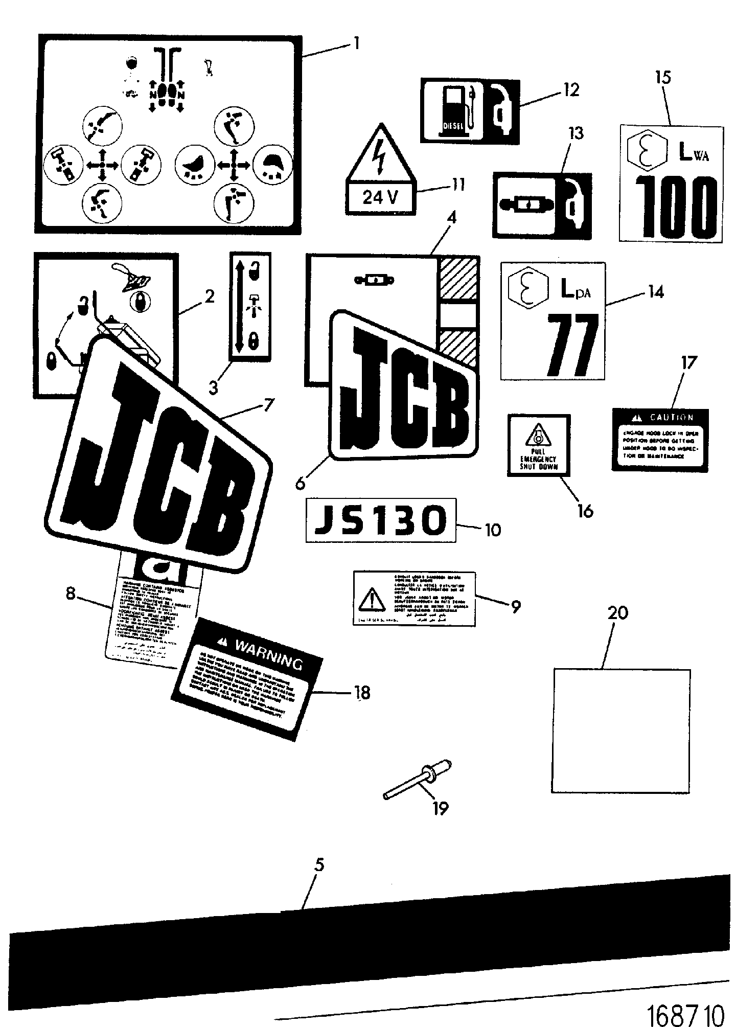 Наклейка JLP0200 JCB