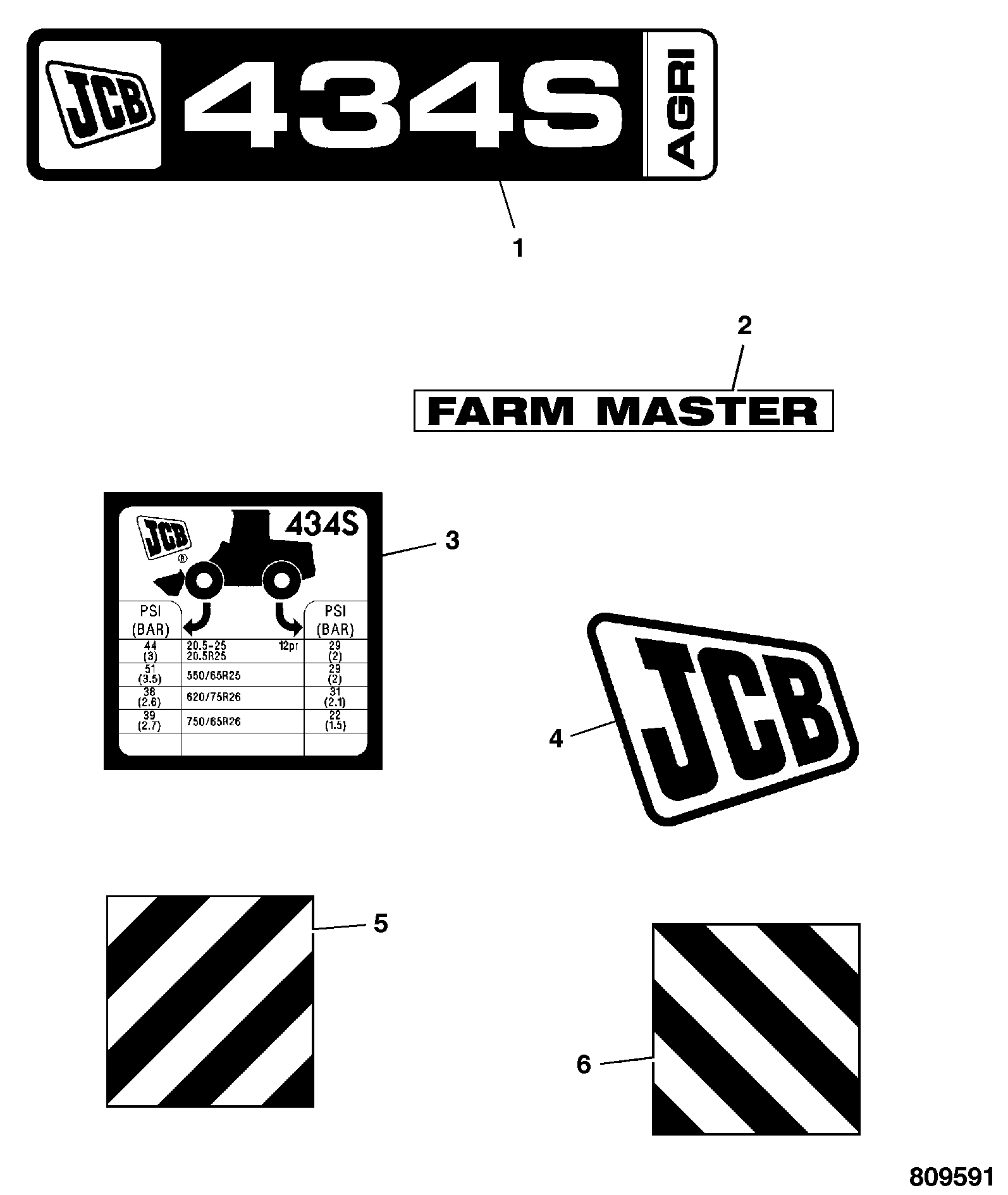 табличка 332/P7723 JCB