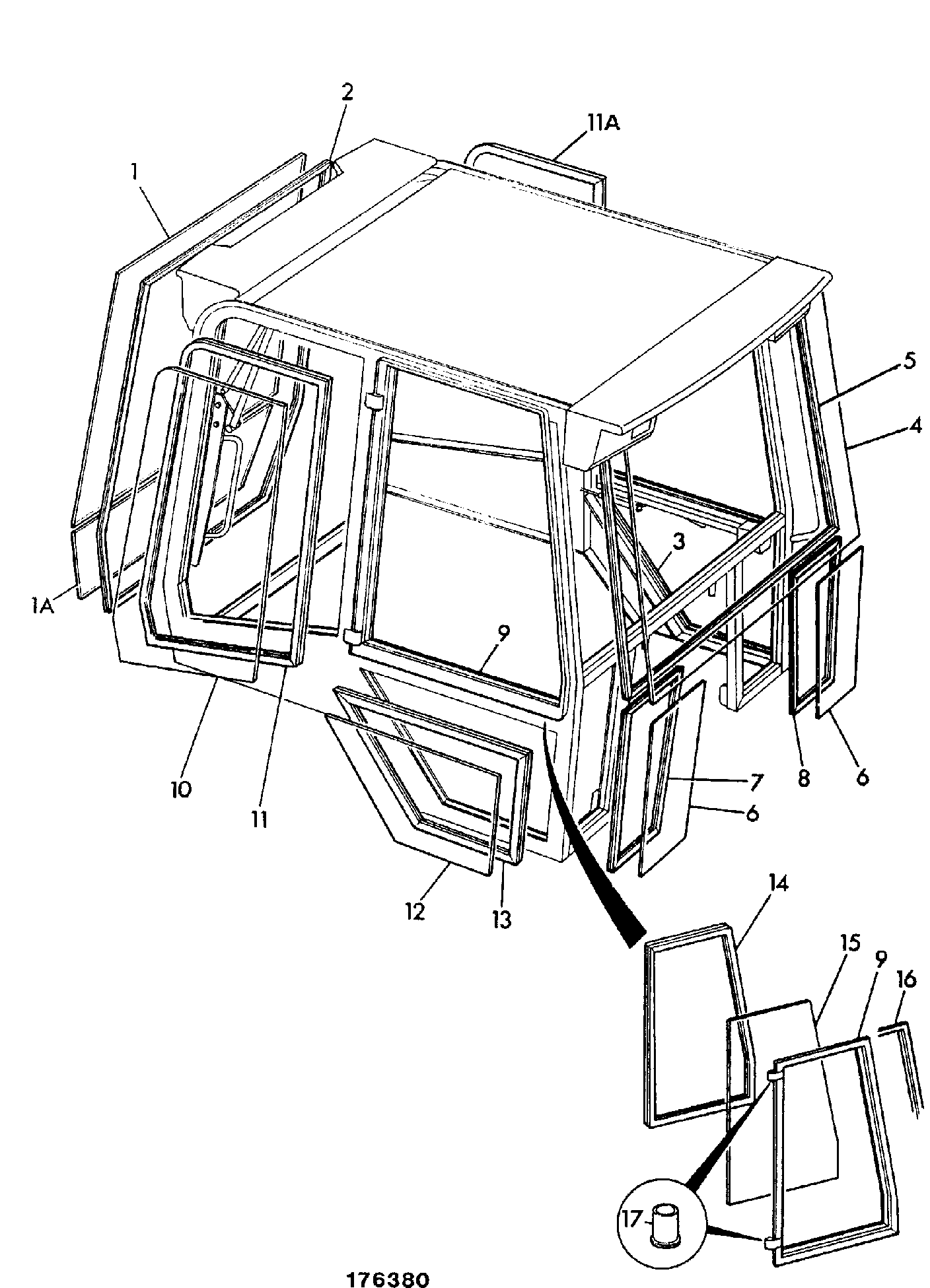 Стекло 827/20289 JCB