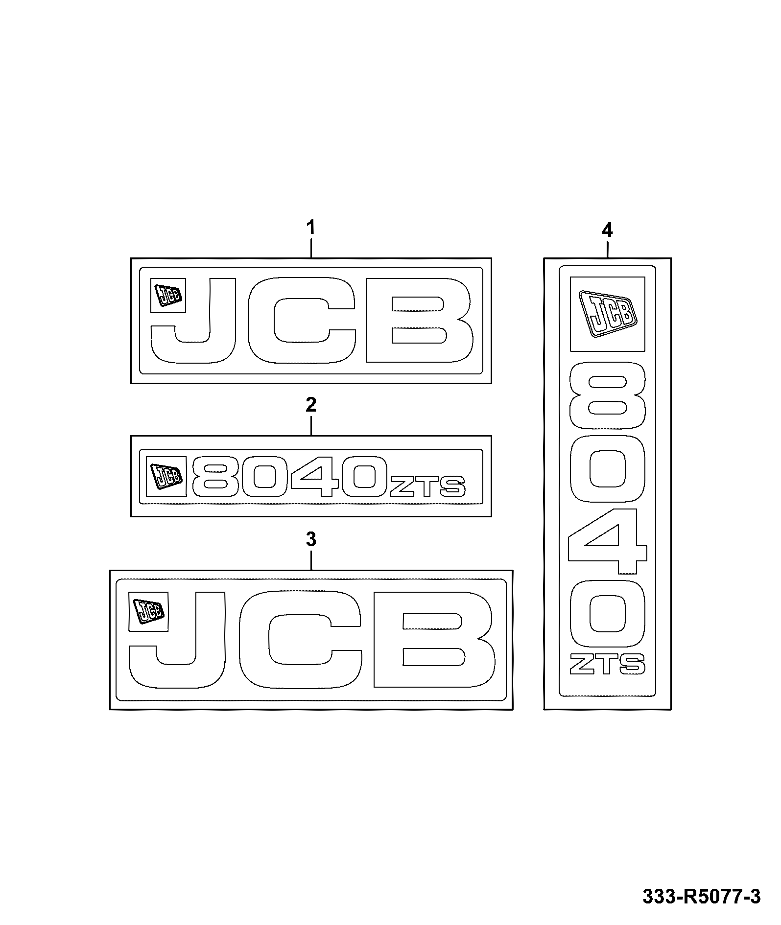 Наклейки 333/R3093 JCB