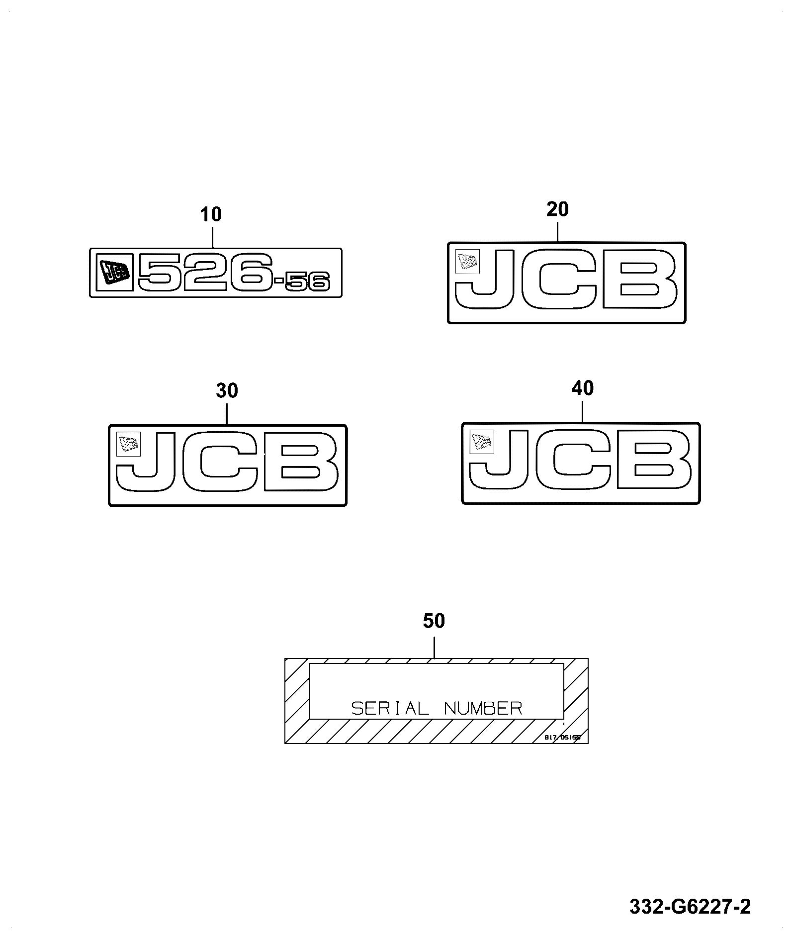 Наклейка 332/G3458 JCB