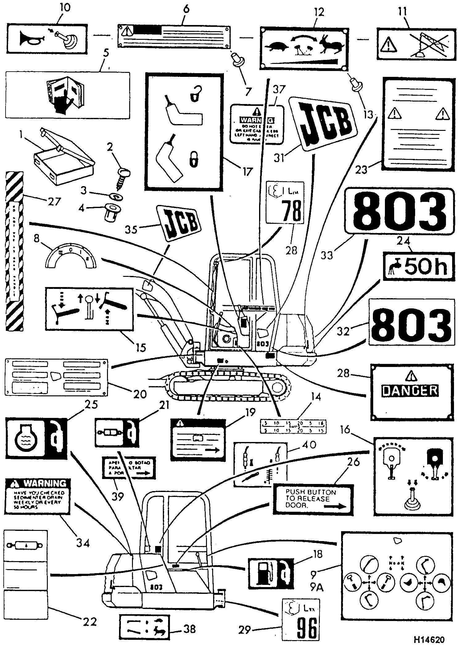 Табличка 817/03069 JCB