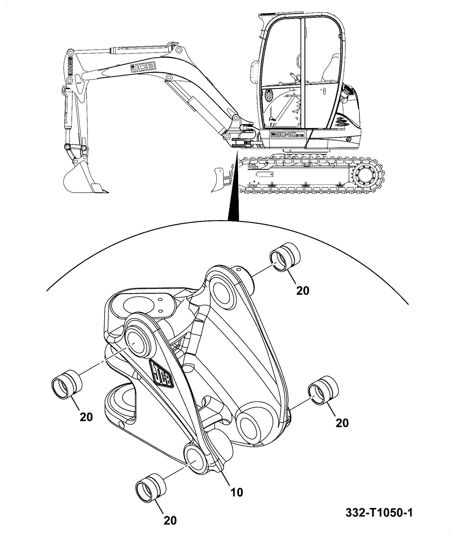 Поворотная стойка 332/T1013 JCB