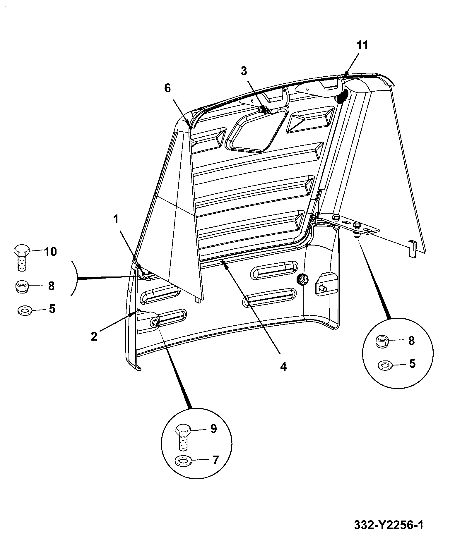 Решётка корпус 332/Y2931 JCB