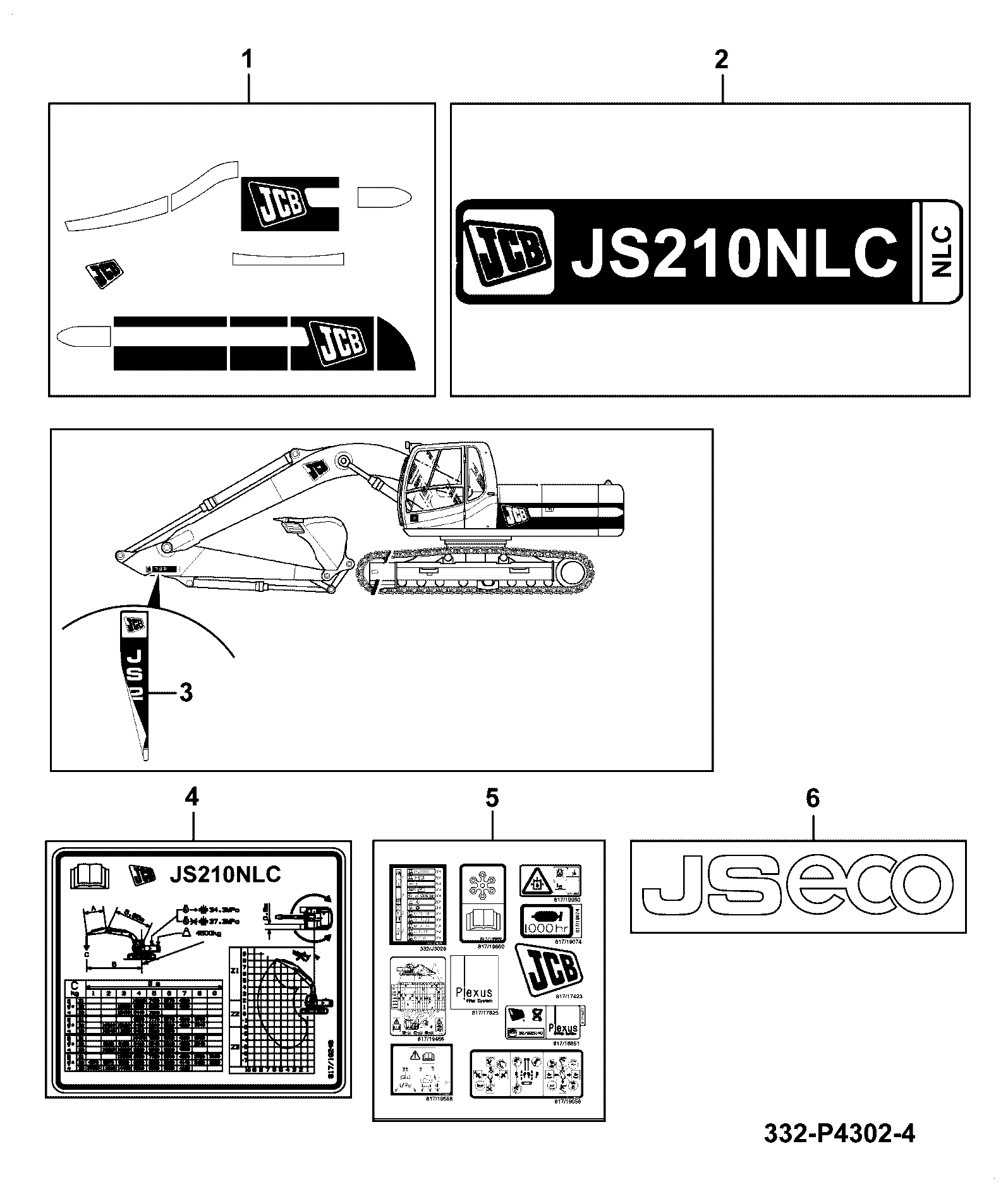 Наклейка 332/K4049 JCB