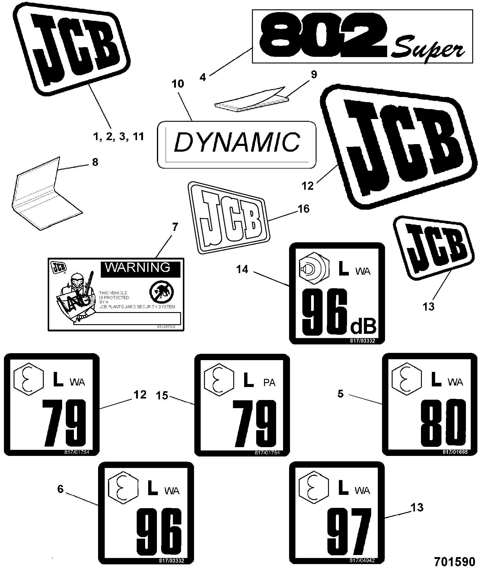 Табличка 817/18976 JCB