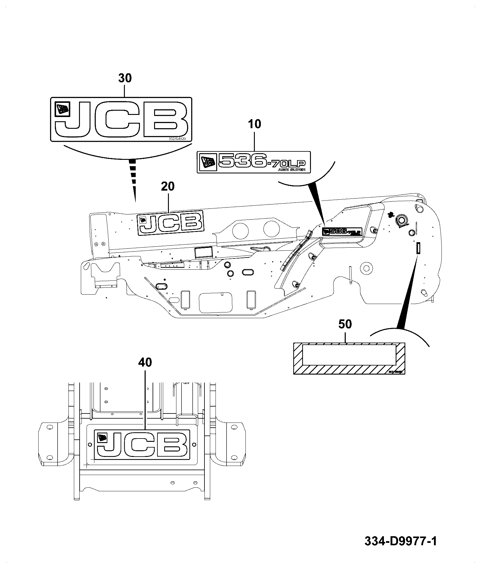 Наклейка 335/F4651 JCB