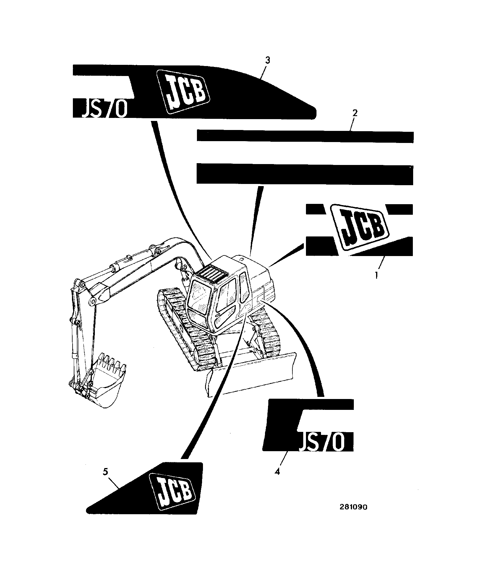 Наклейка JHP0154 JCB