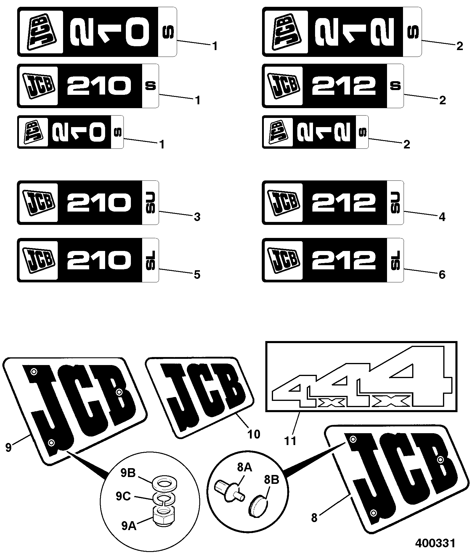 Наклейка 817/17816 JCB