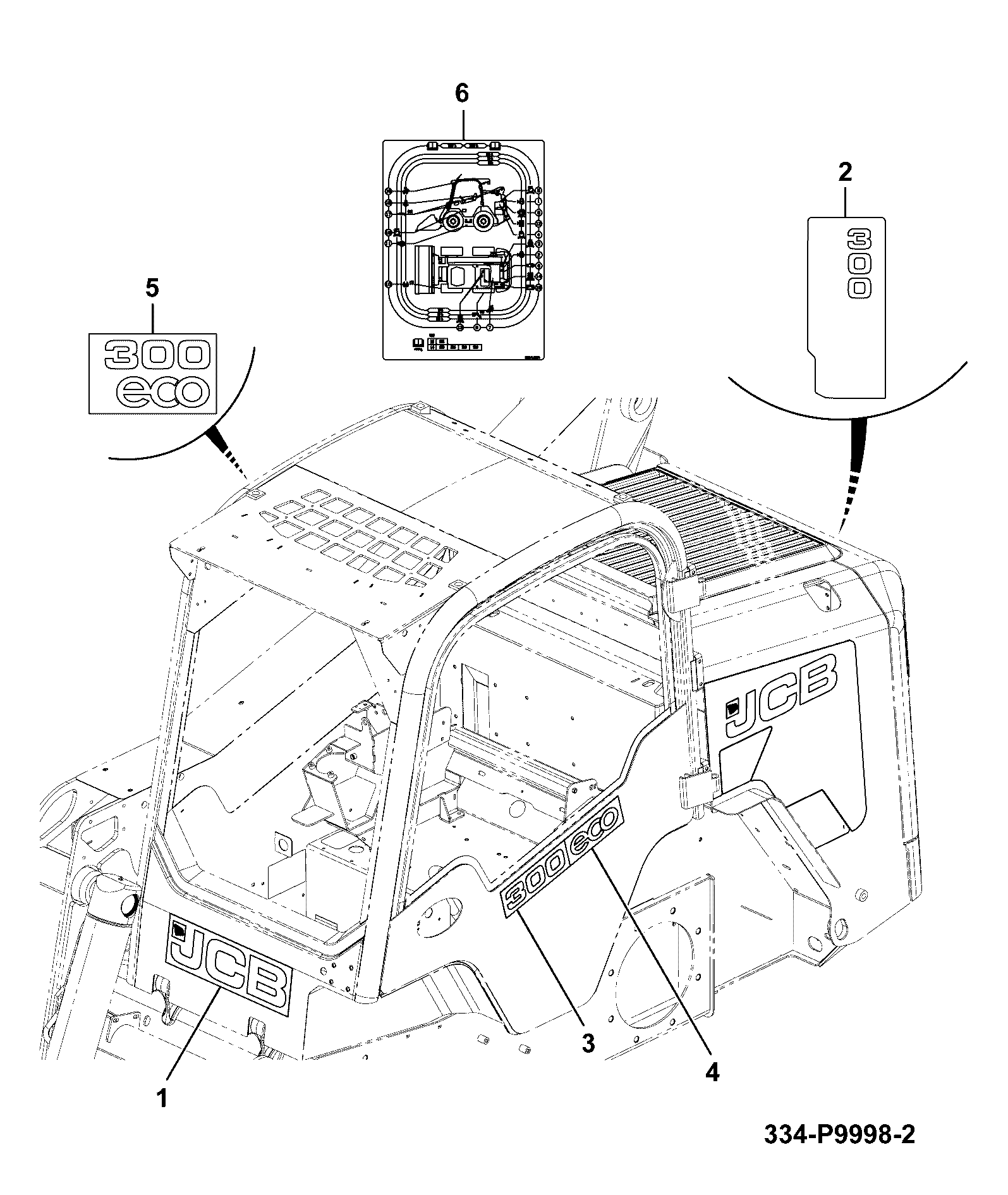 Наклейка 333/L0403 JCB