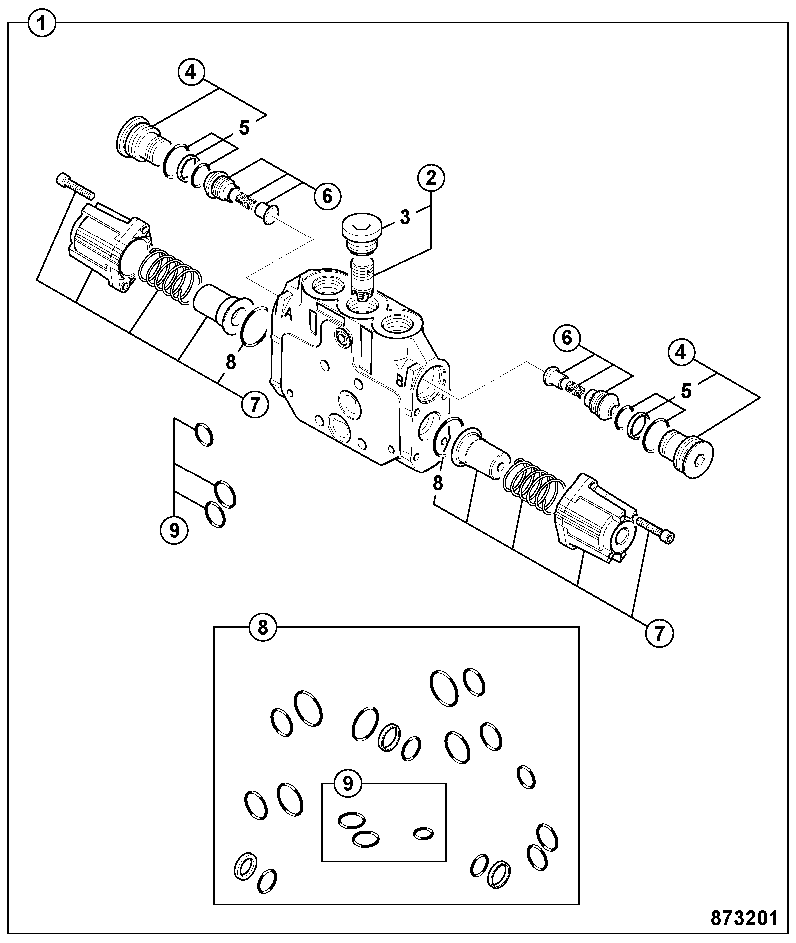 Комплект-золотник торец 25/223226 JCB