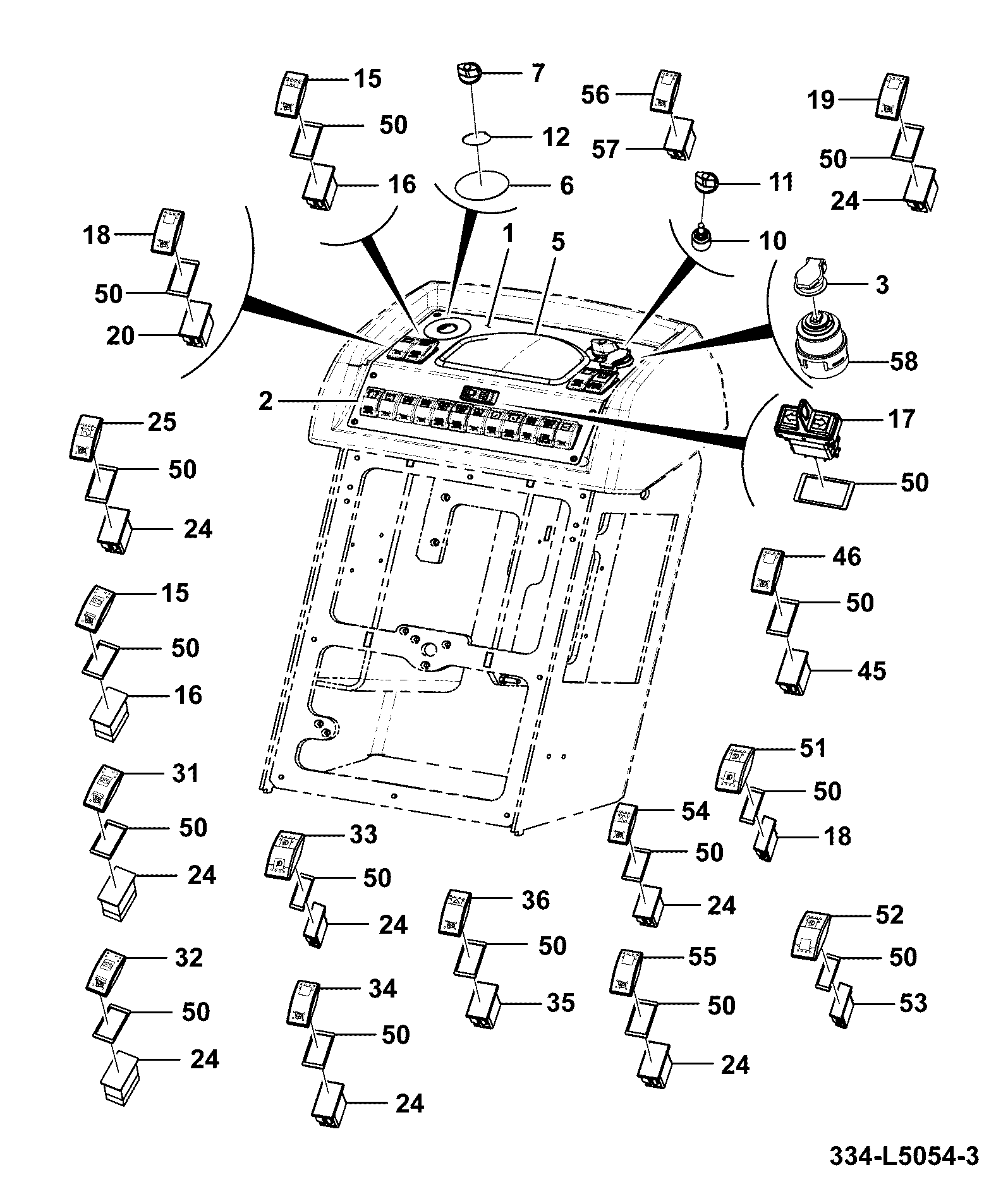 Выключатель 332/D7548 JCB