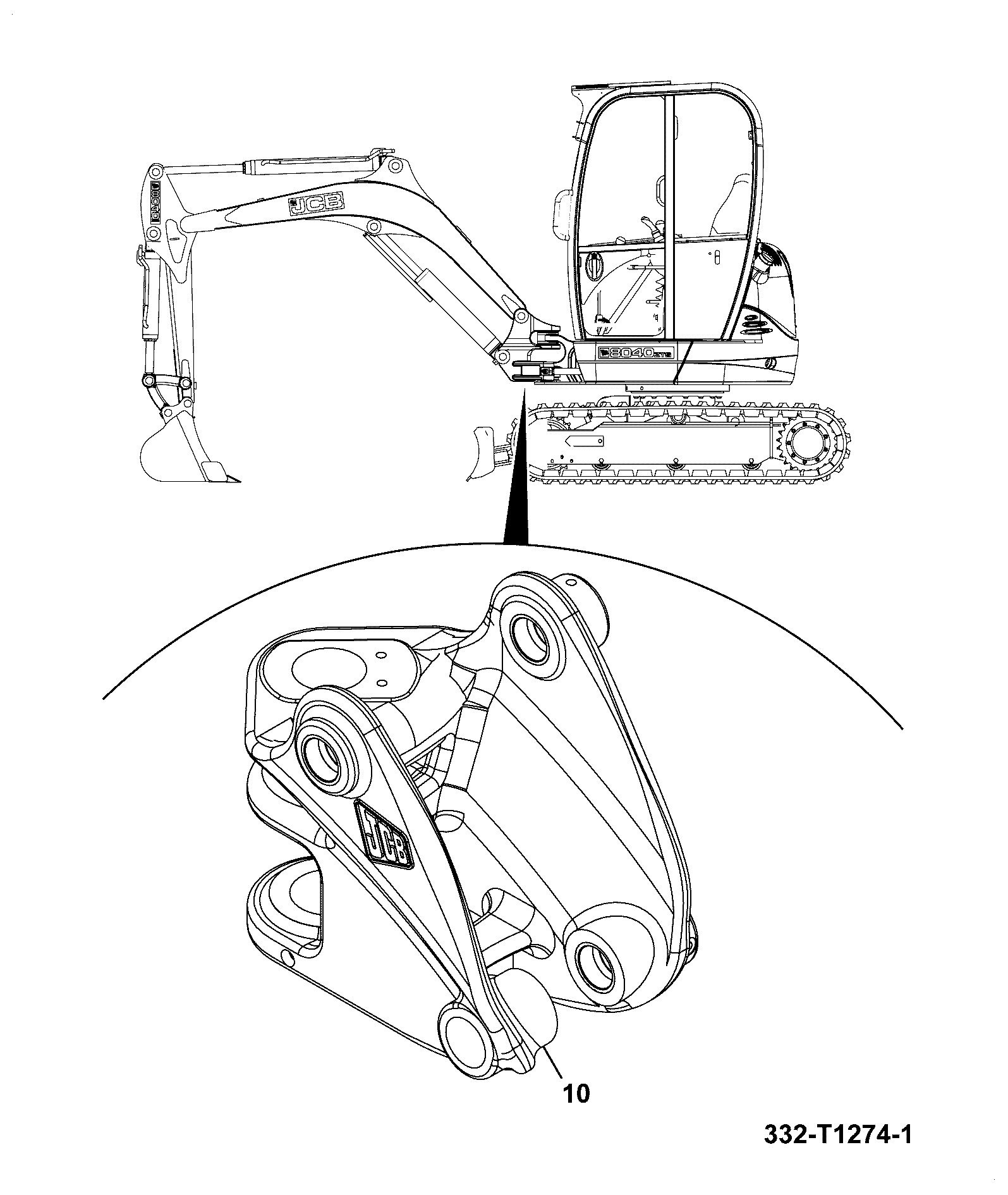 Поворотная стойка 332/T1050 JCB