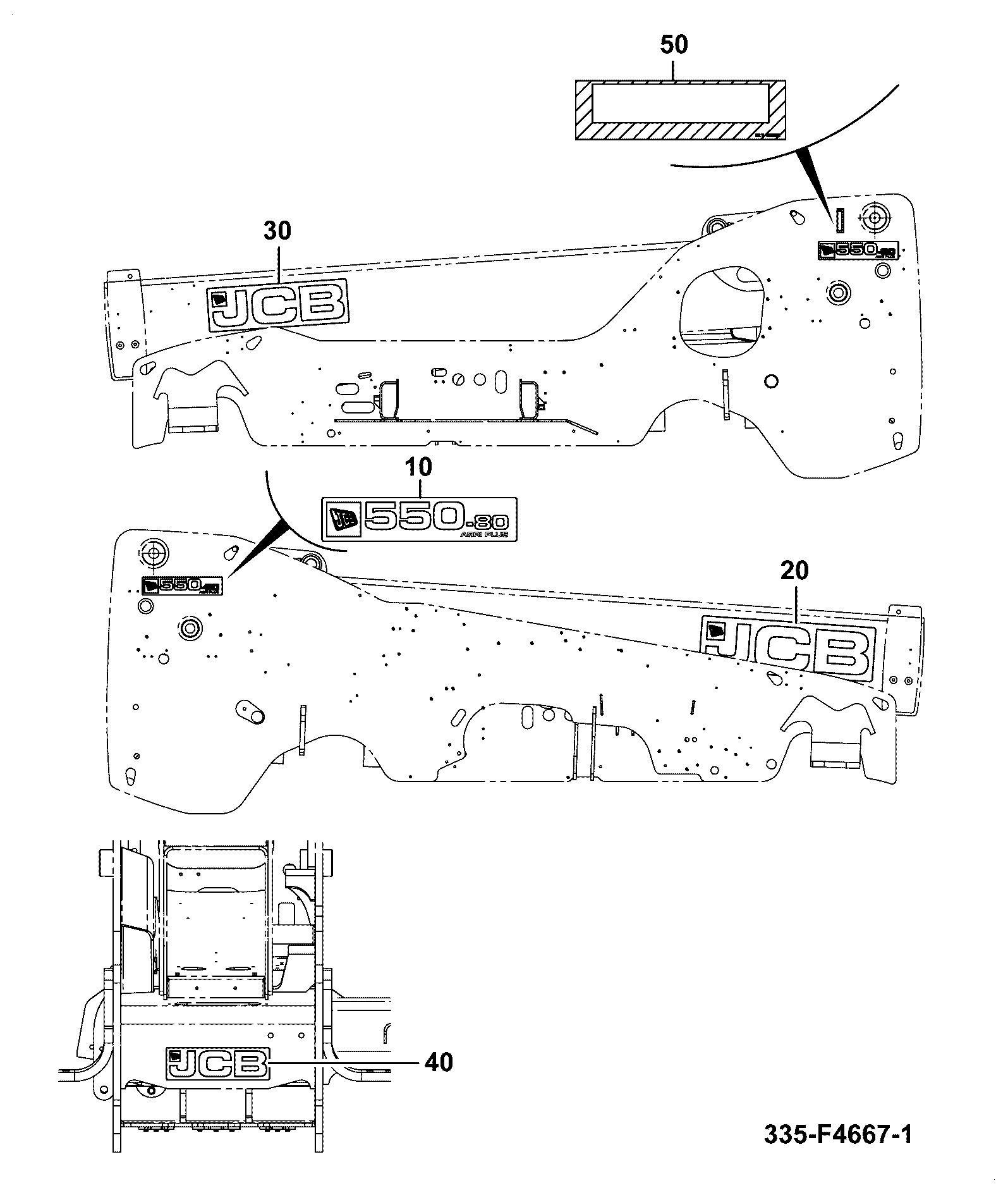Наклейка 335/F4656 JCB