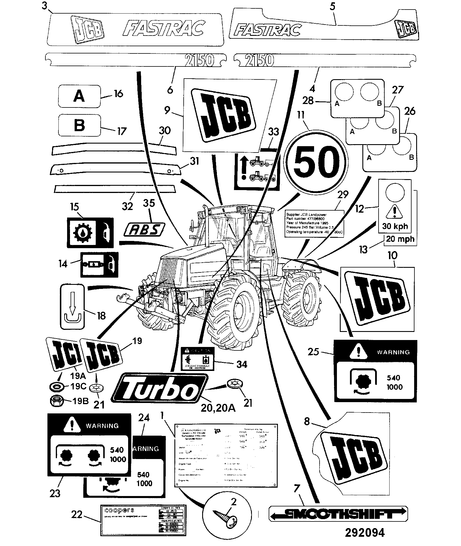 Наклейка 817/16746 JCB