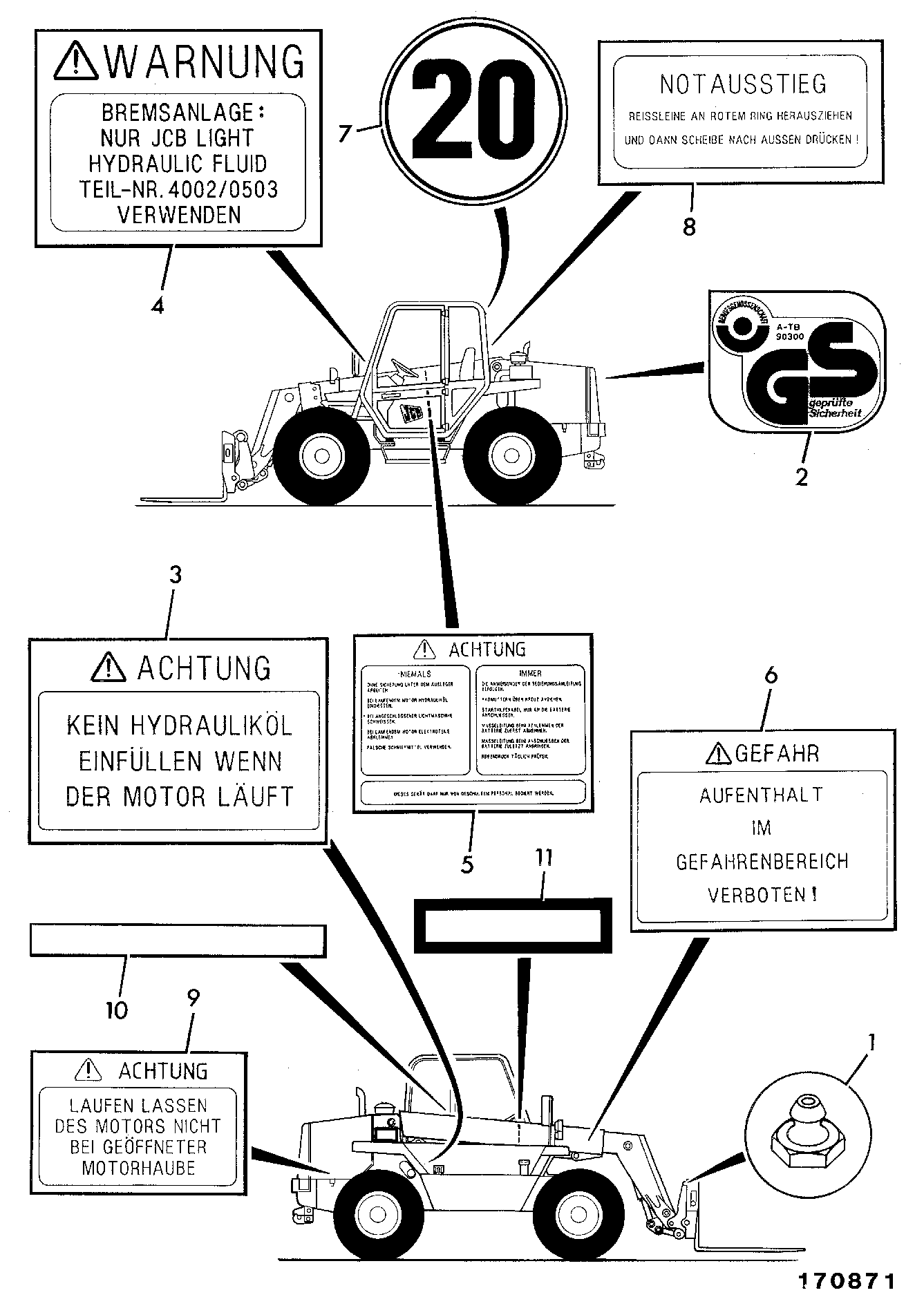 Табличка 817/02936 JCB
