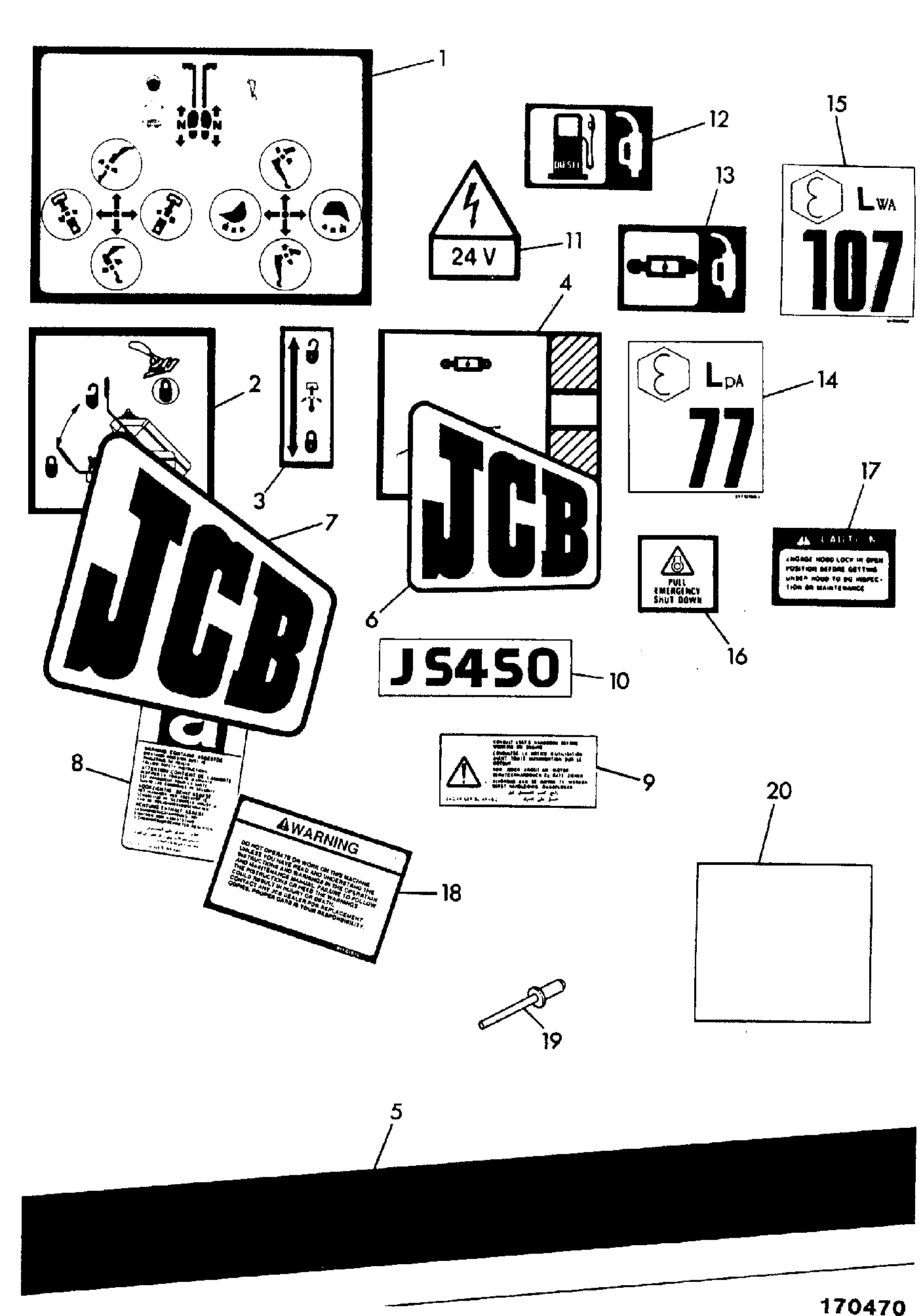 Наклейка JTP0115 JCB