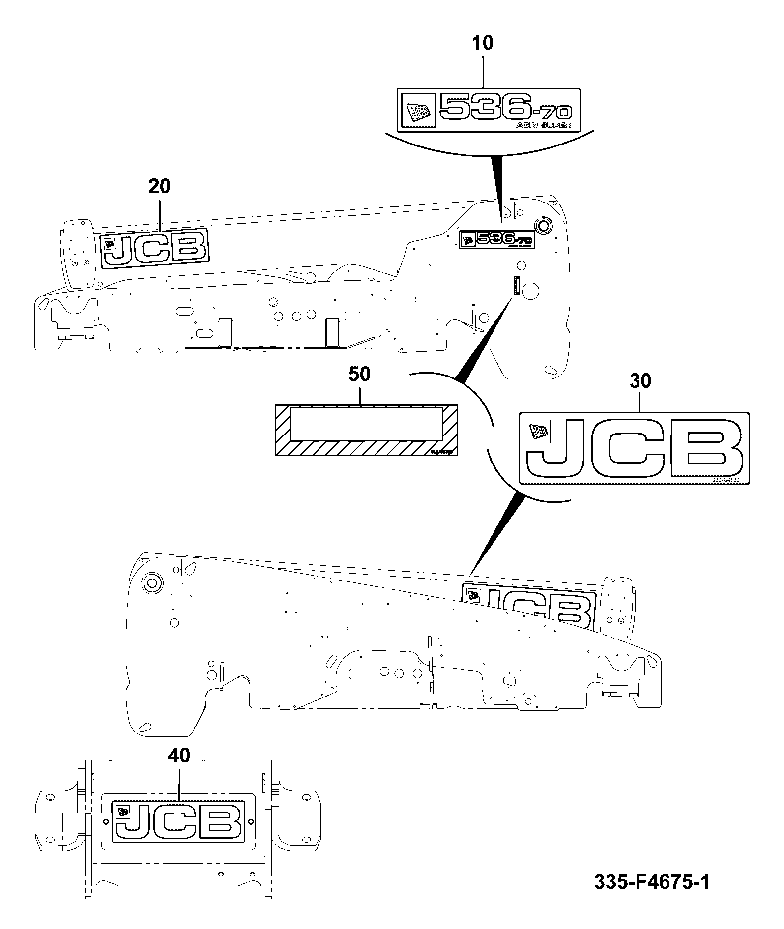 Наклейка 335/F4635 JCB