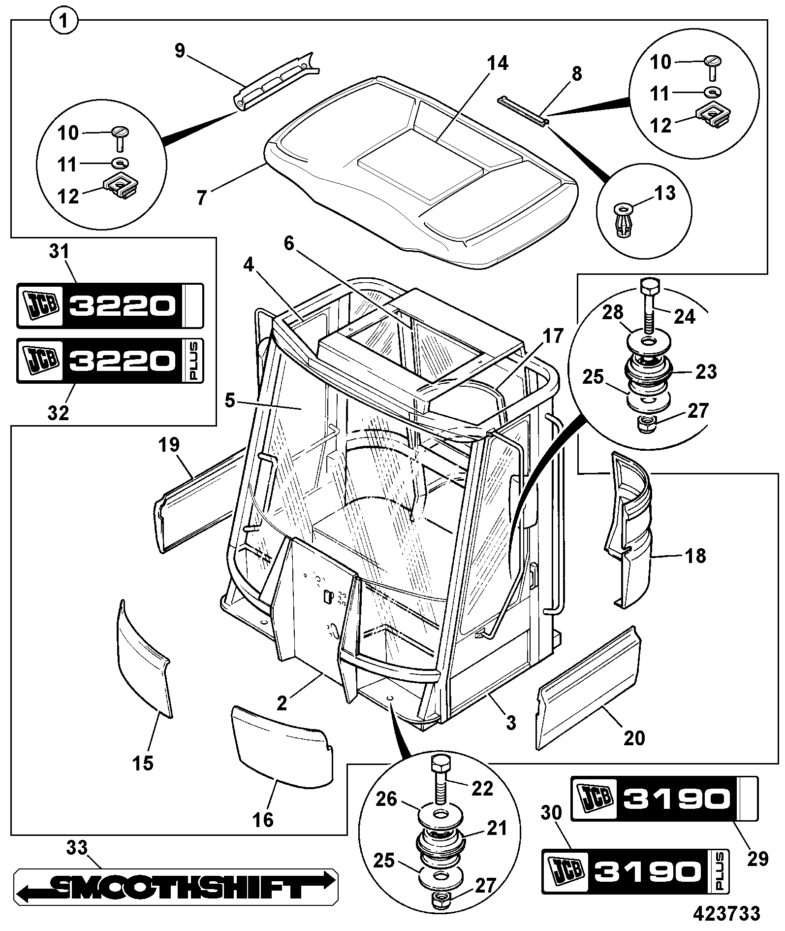 панель 331/22884 JCB