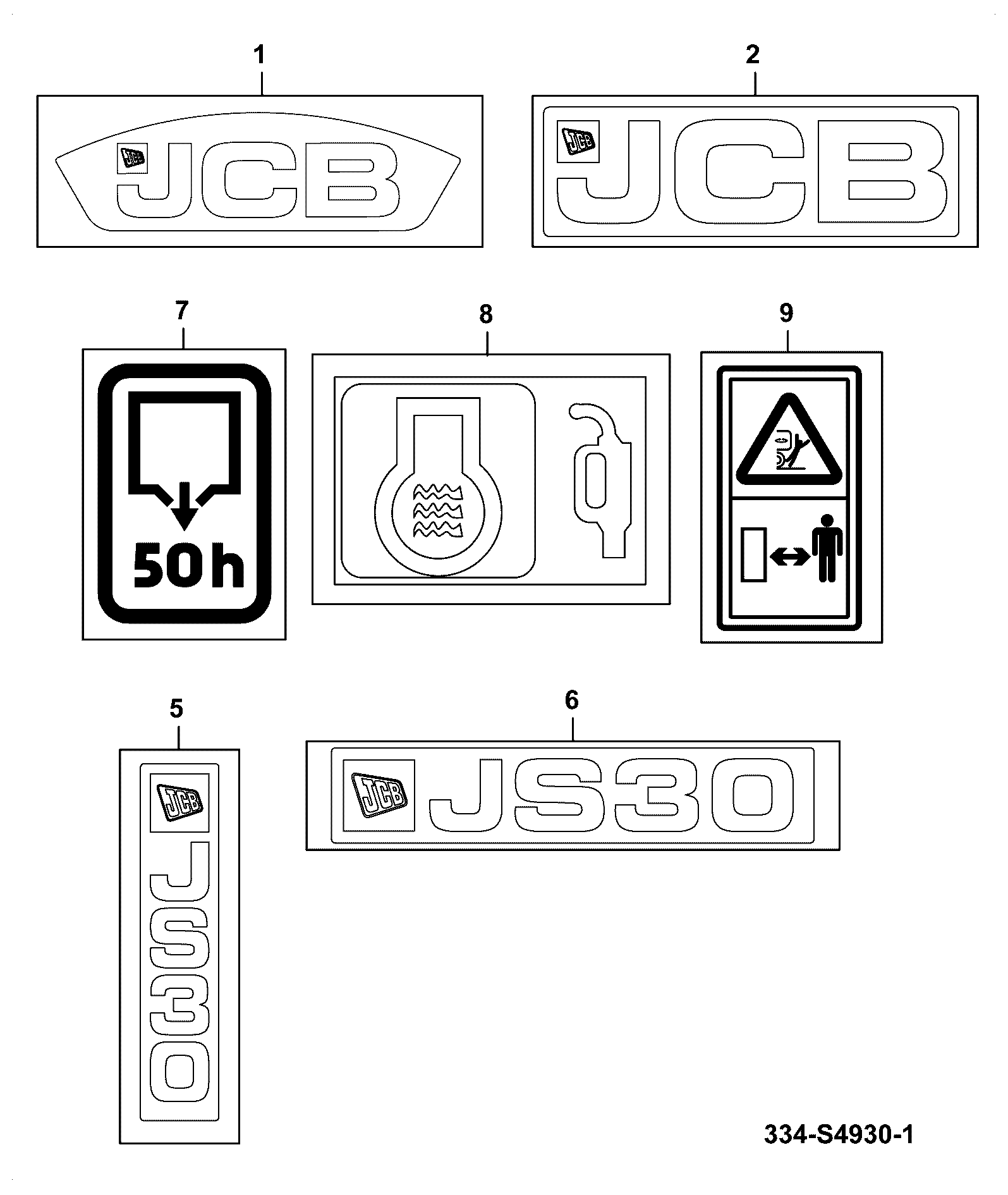Наклейка 334/S4880 JCB