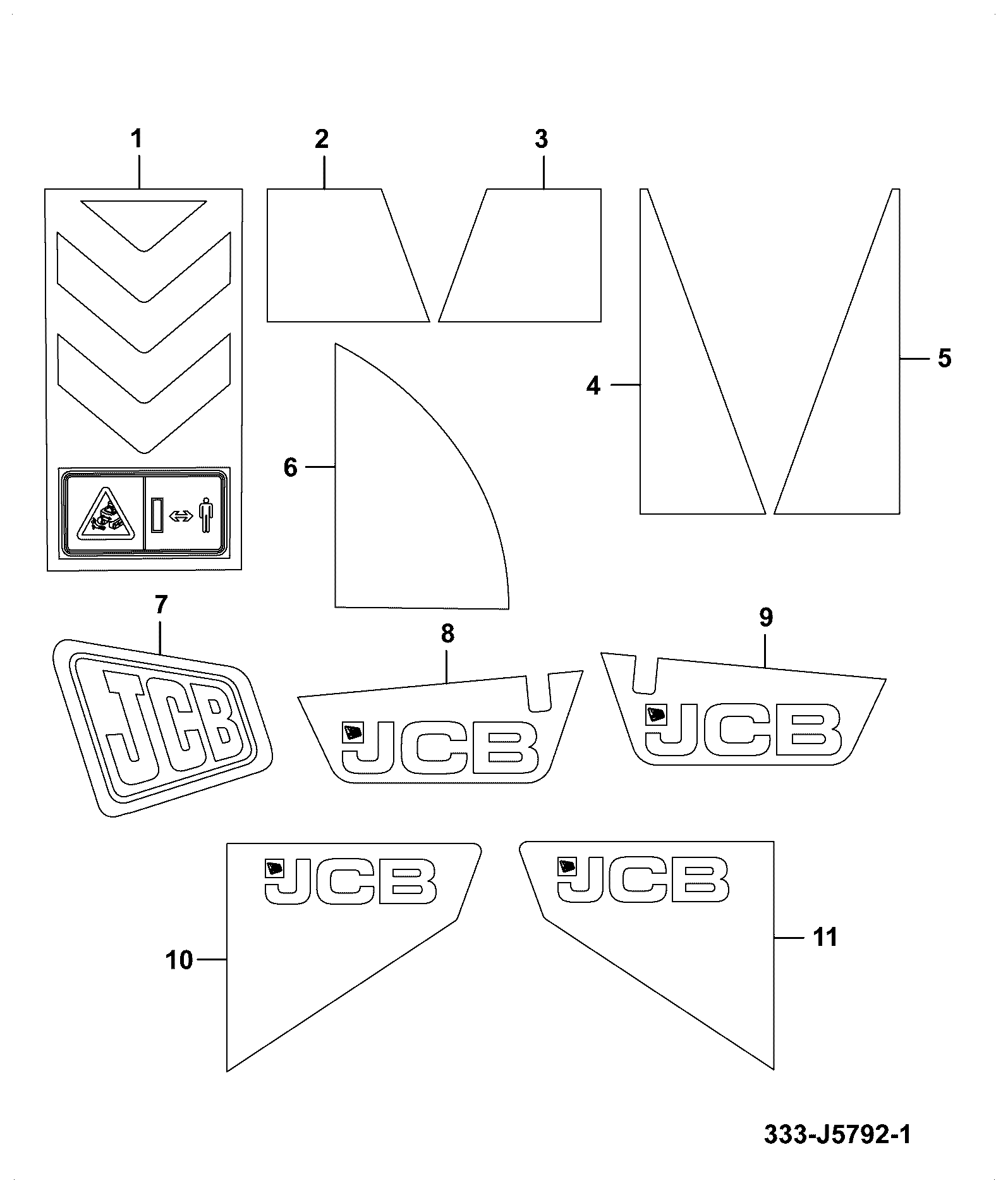 Наклейка 333/J3956 JCB