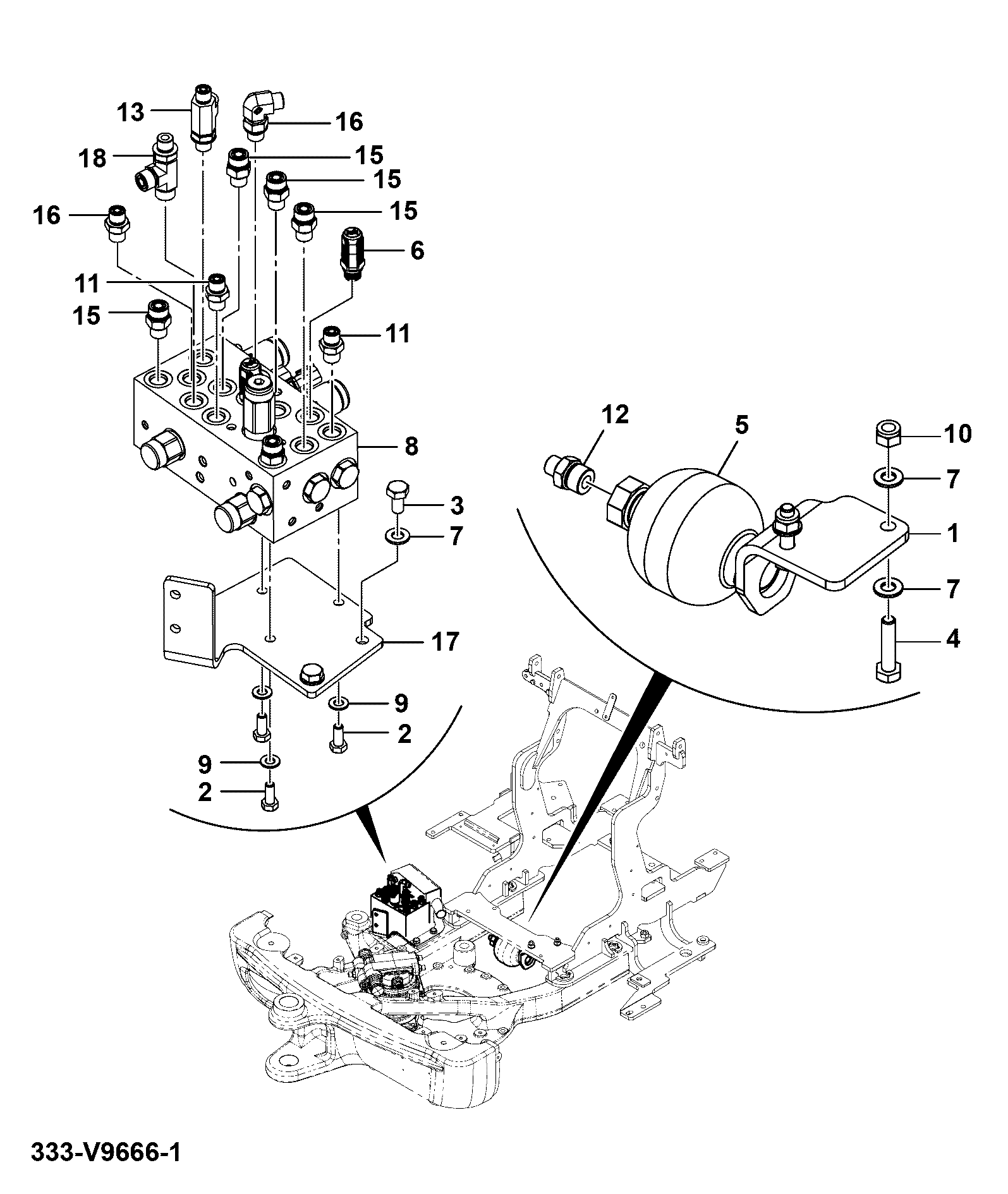 Аккумулятор гидравлический 333/V3286 JCB