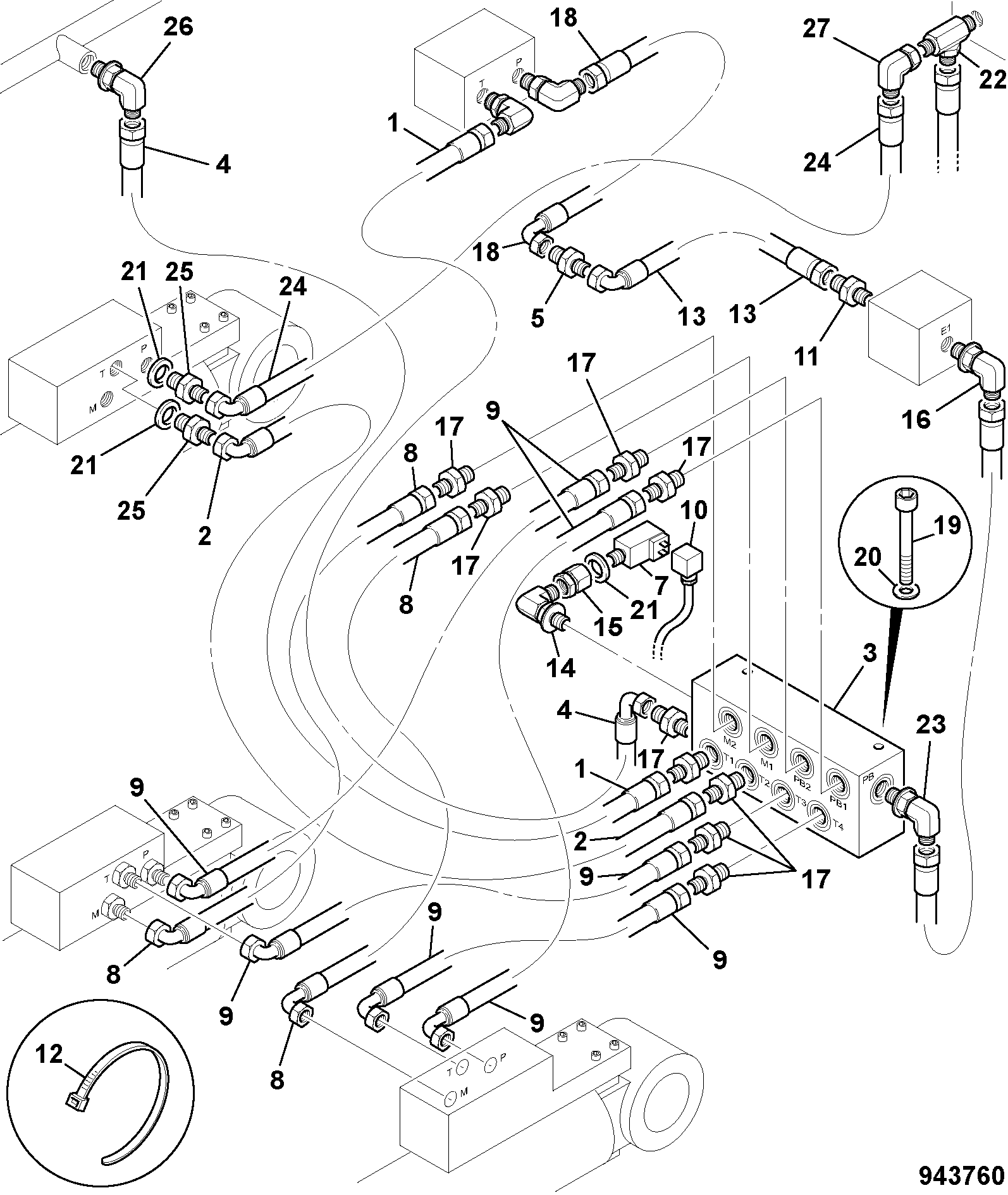 Шланг JBV0403 JCB
