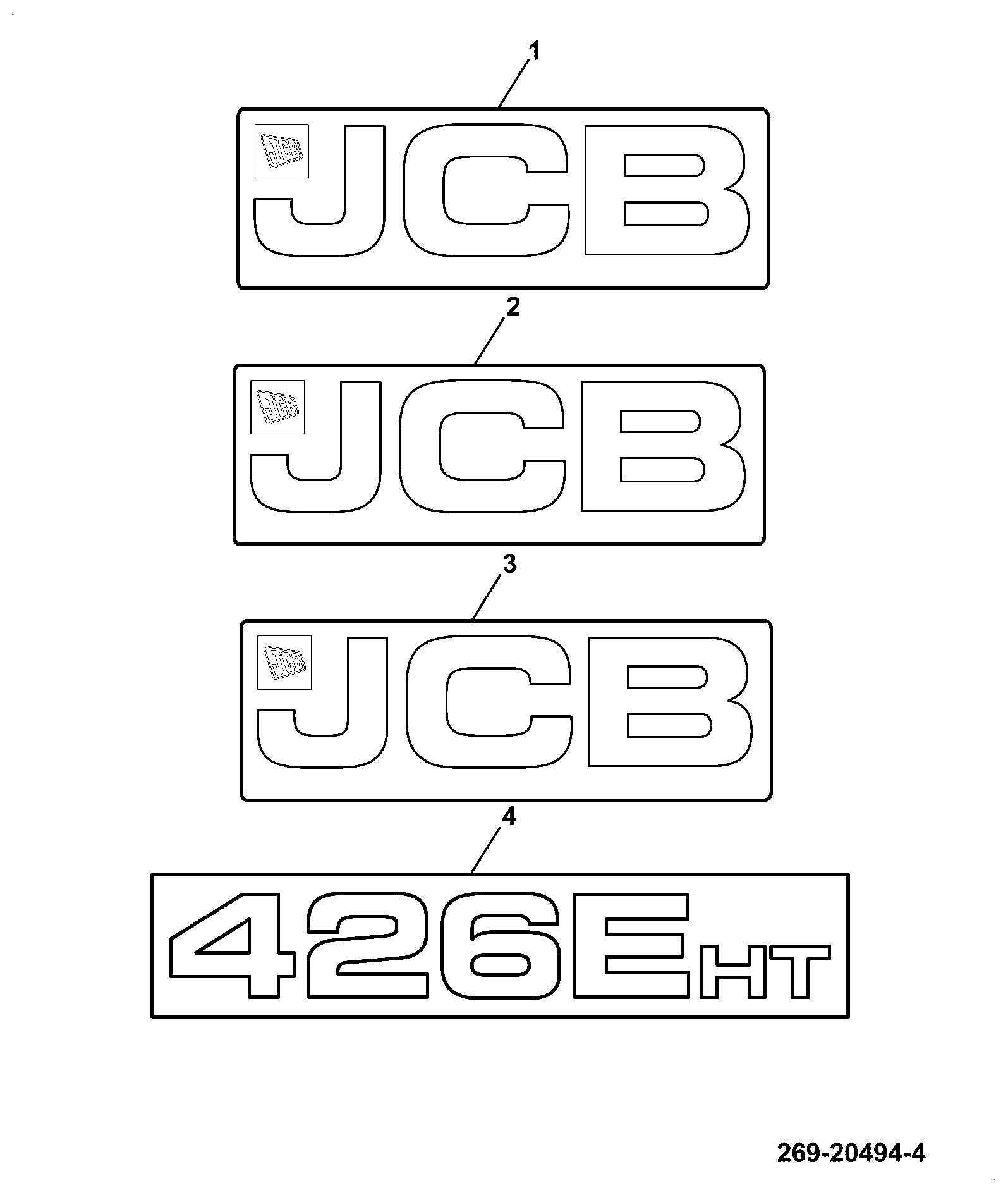 наклейка 332/W5376 JCB