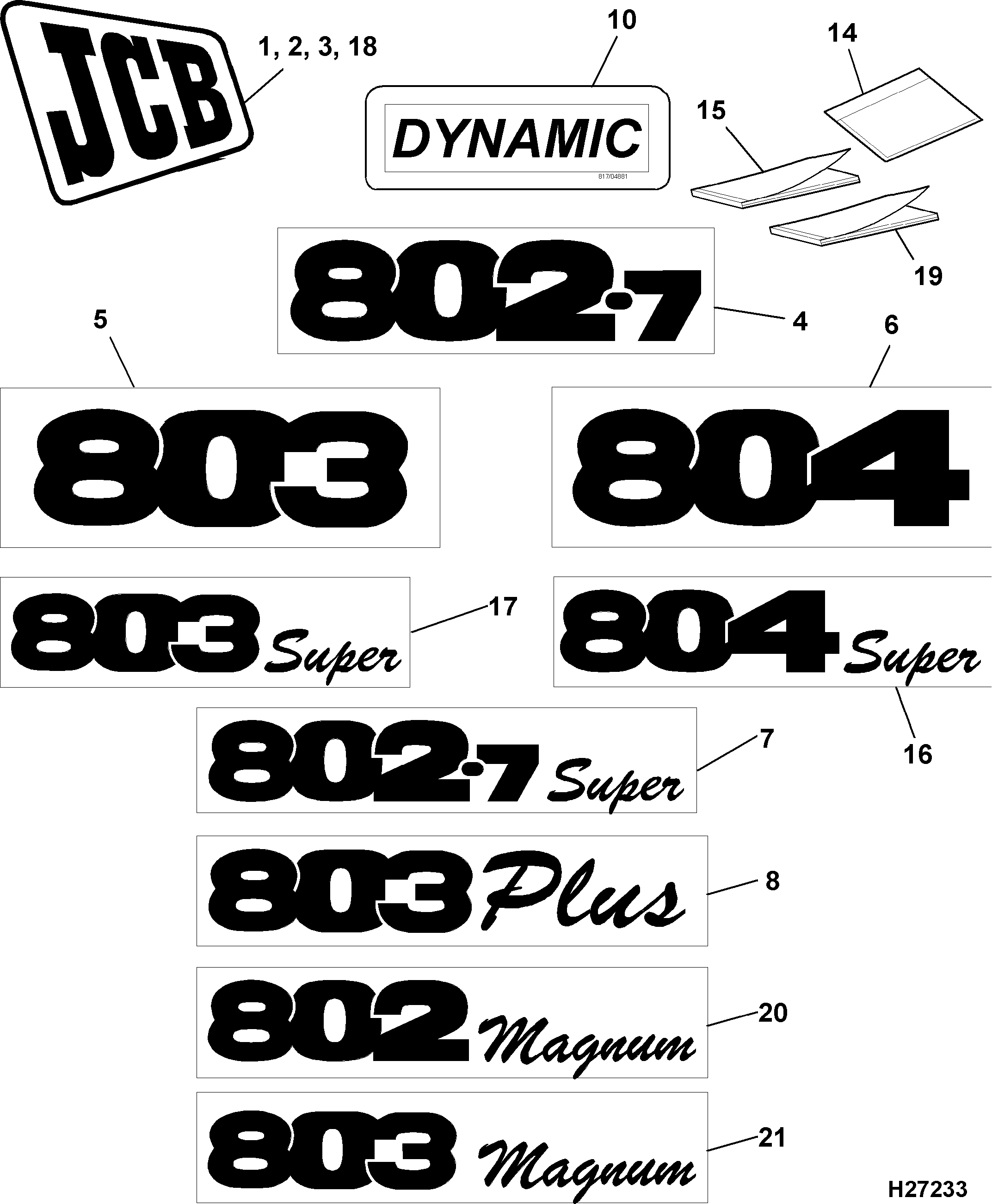 Табличка 817/05029 JCB