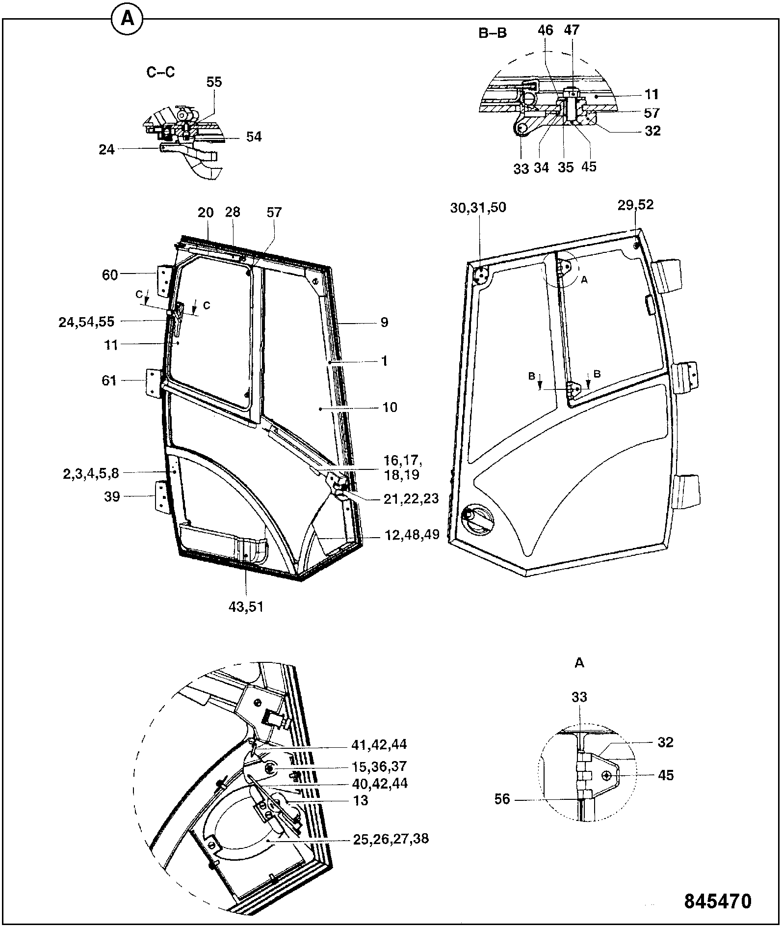 Стекло 332/H4777 JCB