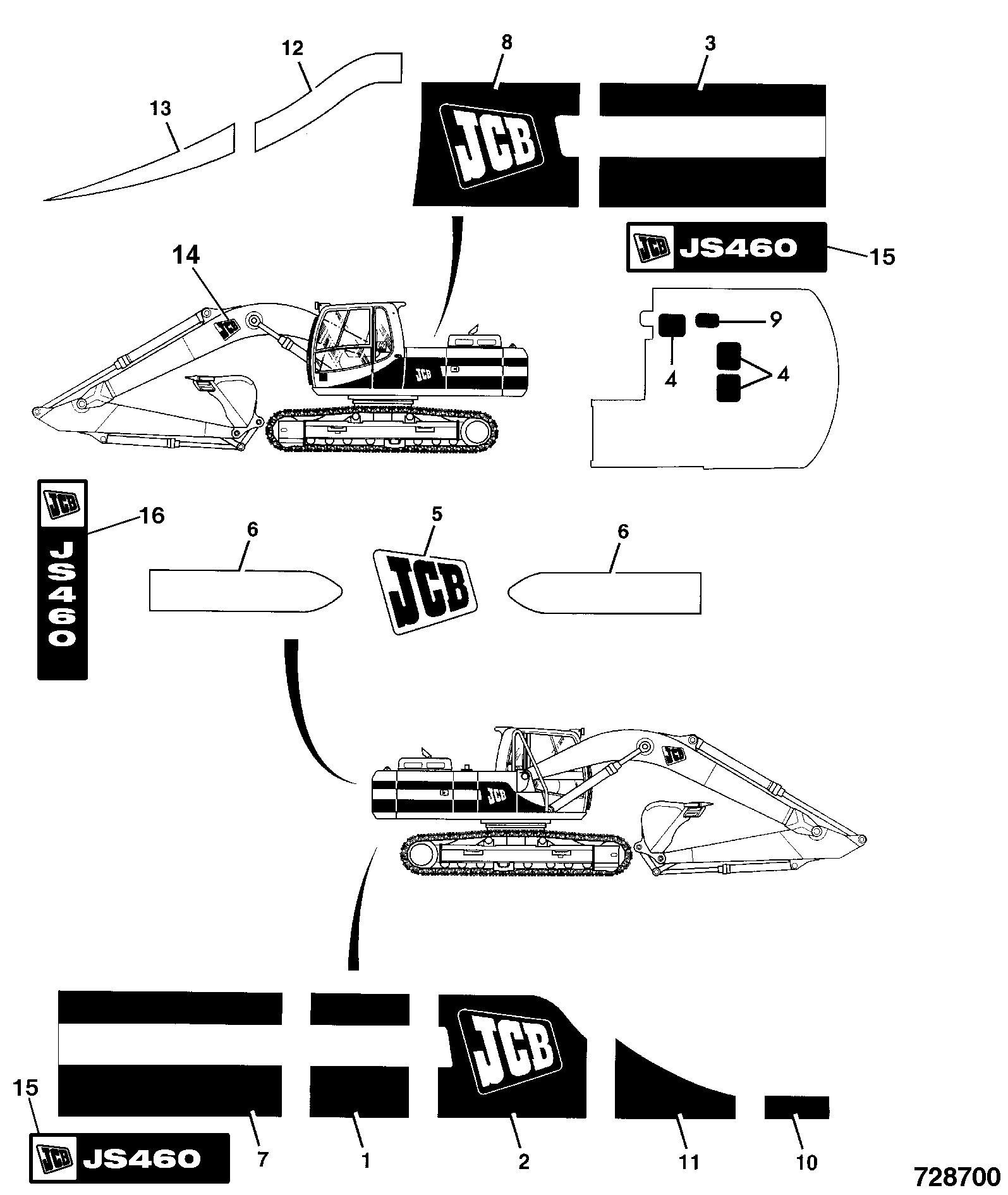 Наклейка 817/18791 JCB