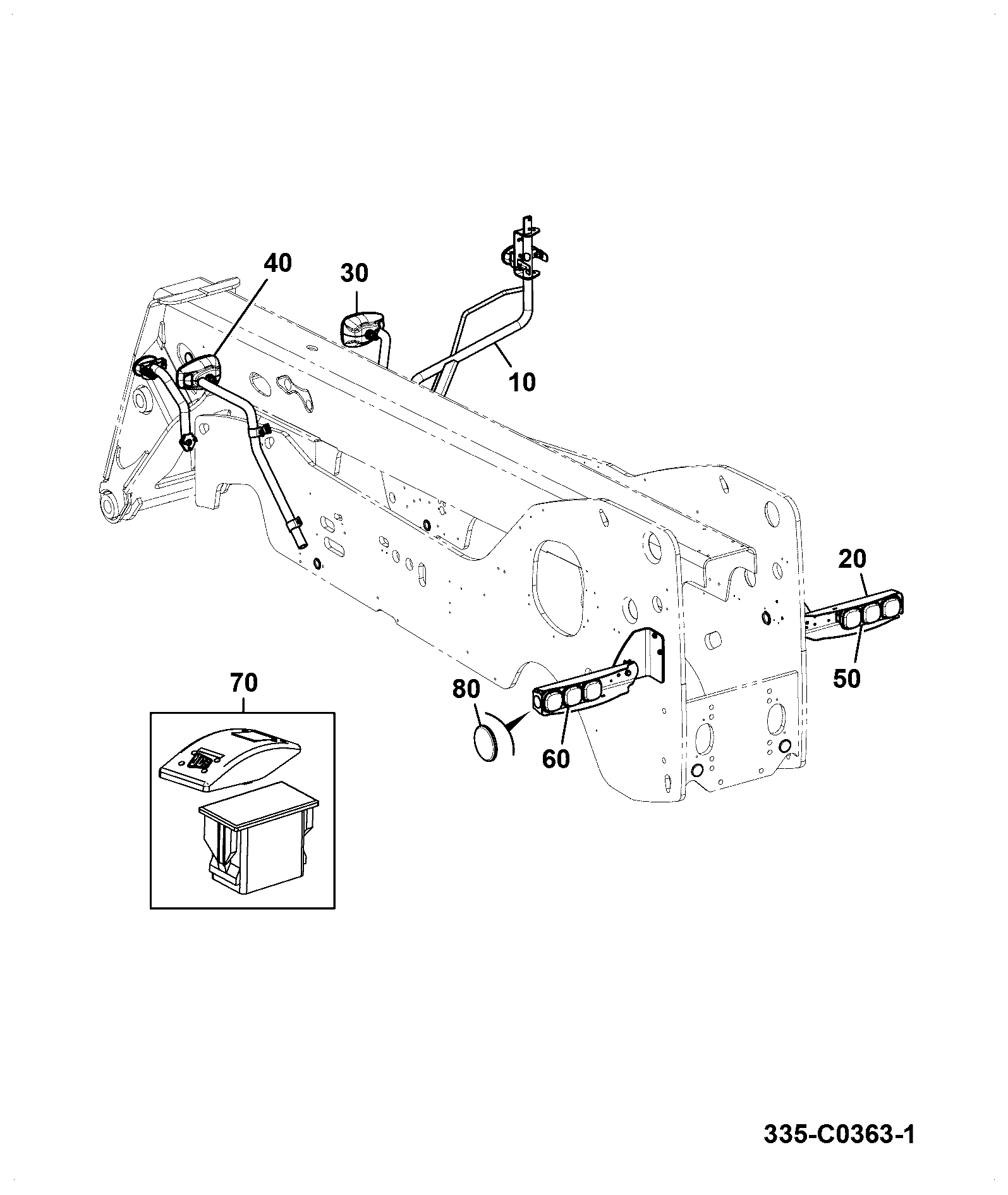 Фонарь 335/C0336 JCB