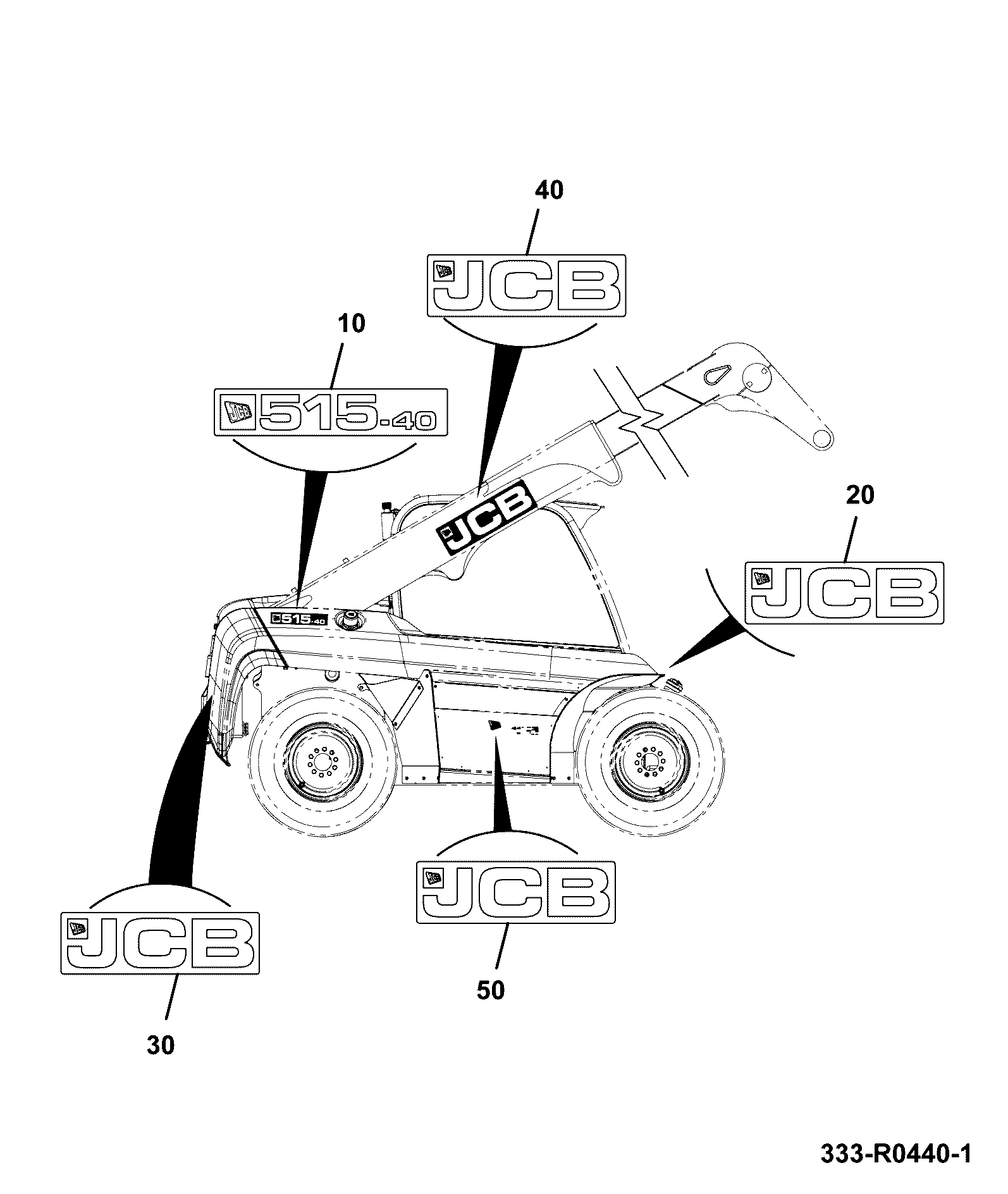 Наклейки 333/R0440 JCB
