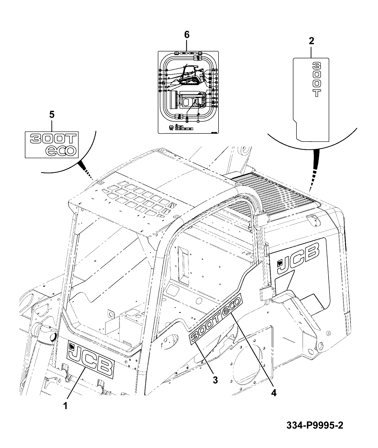 Наклейка 332/X9882 JCB