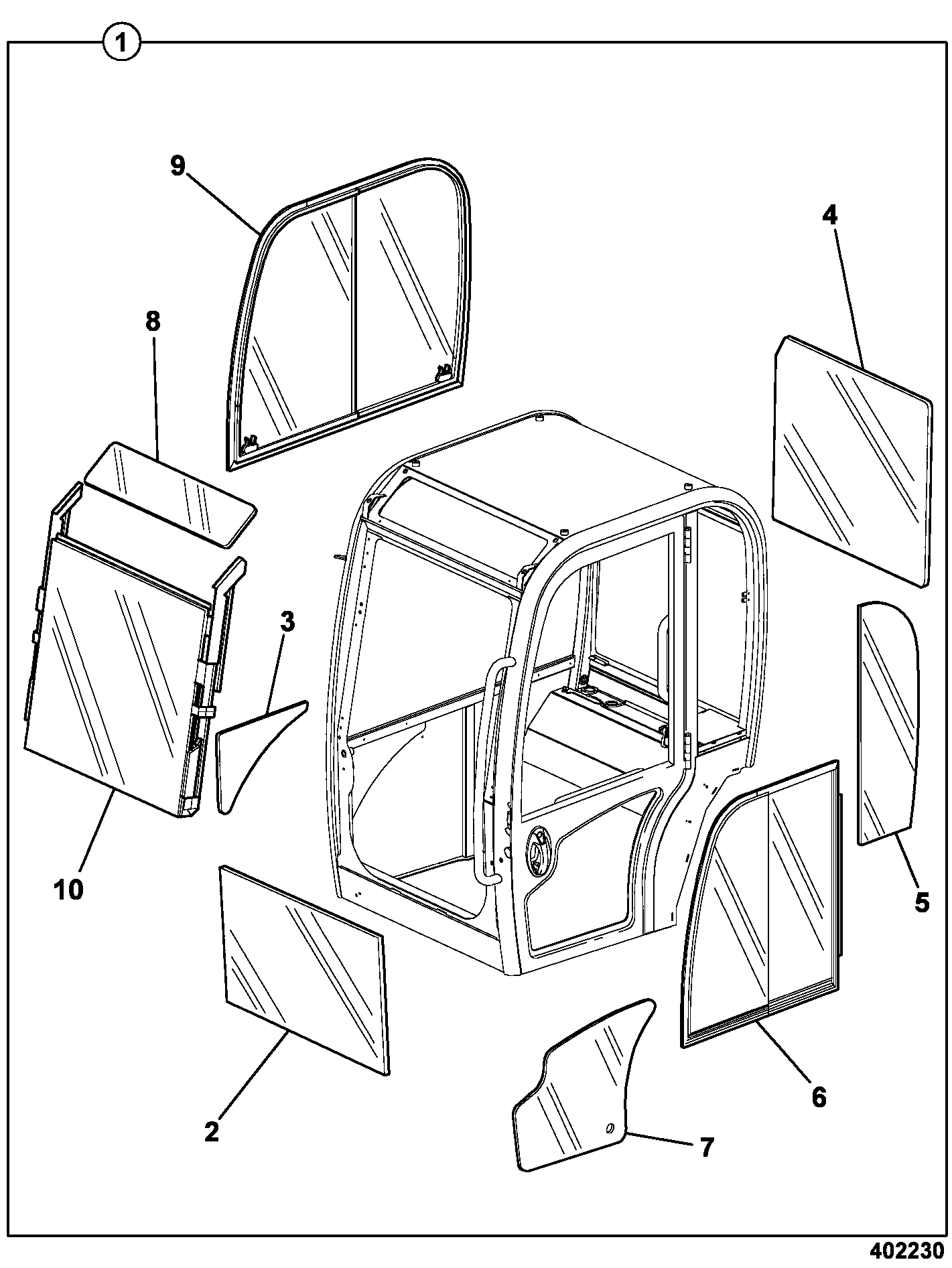 Стекло 827/80183 JCB
