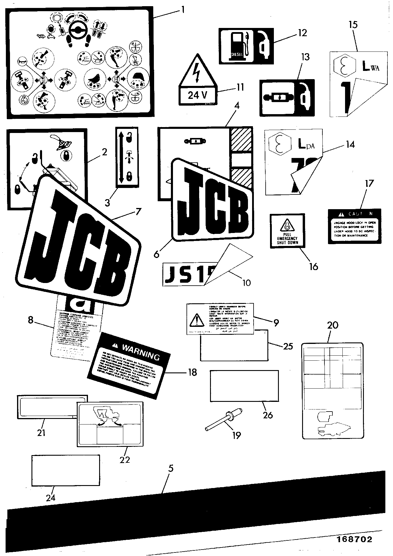 Табличка JLP0190 JCB