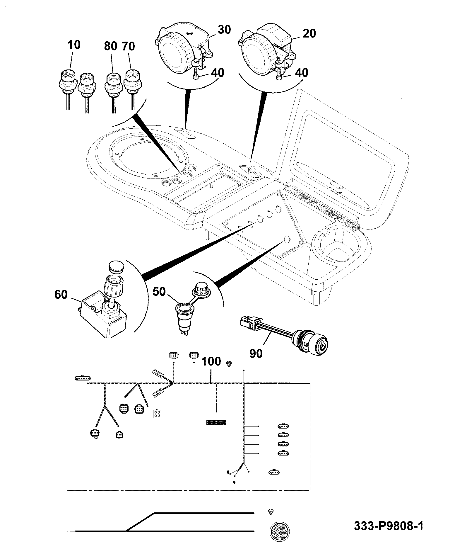 Кнопка 333/P9813 JCB
