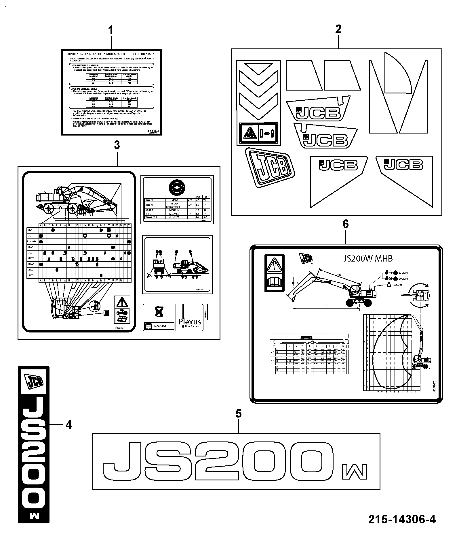 Табличка 332/J5670 JCB