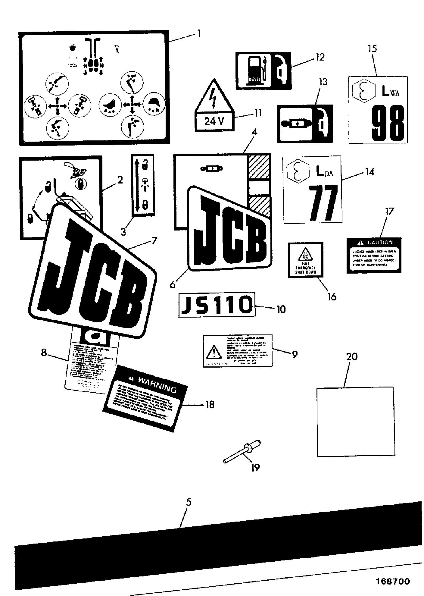 Наклейка JMP0014 JCB