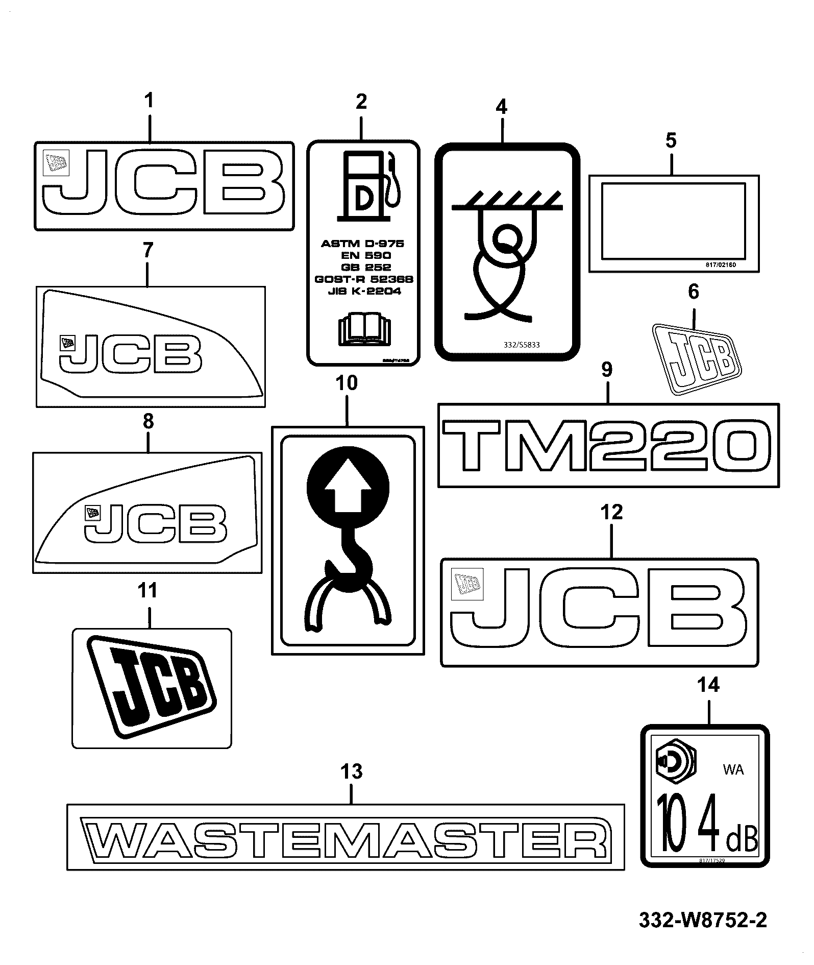 Наклейка 333/R3358 JCB