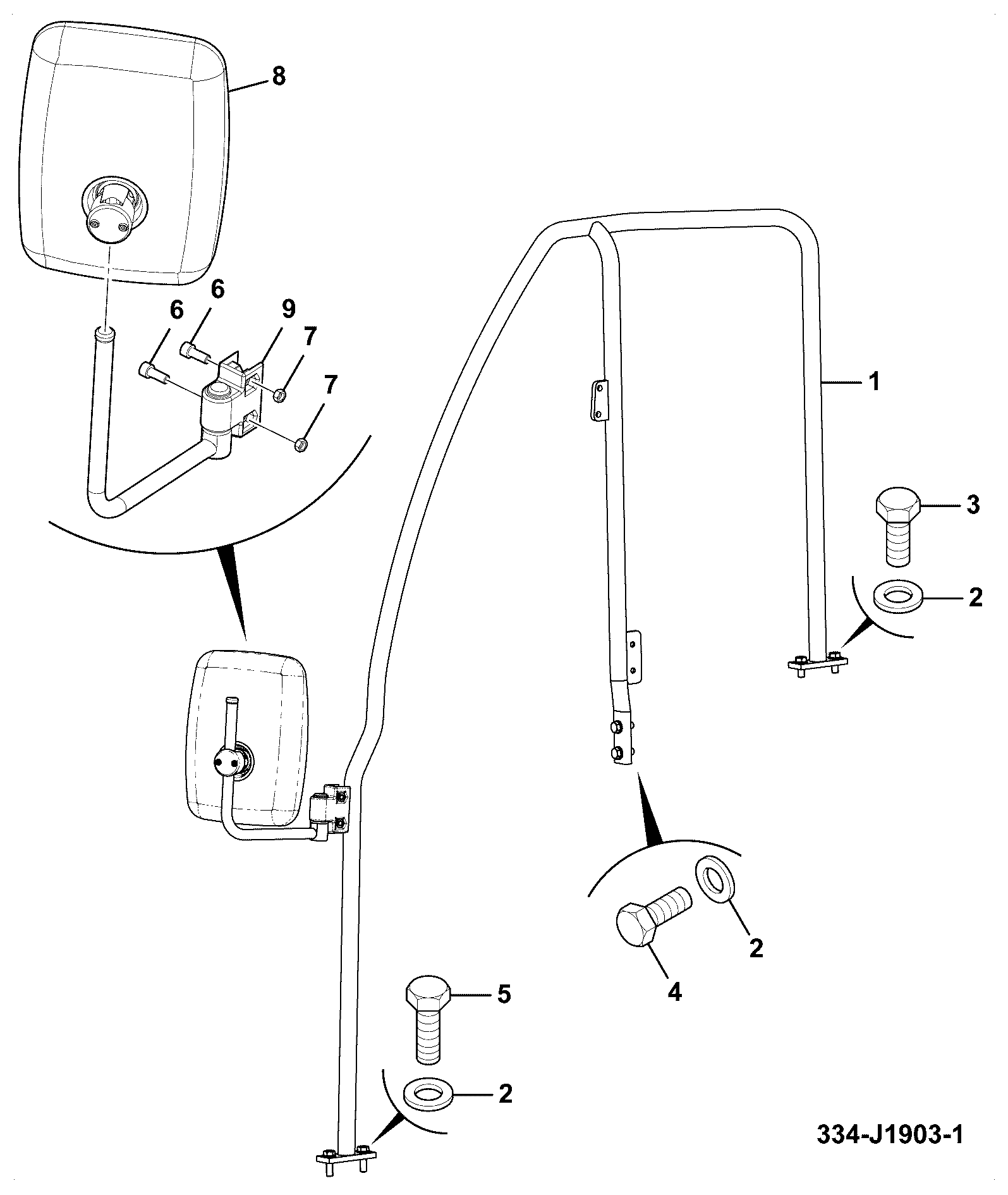 Поручень 333/K2914 JCB