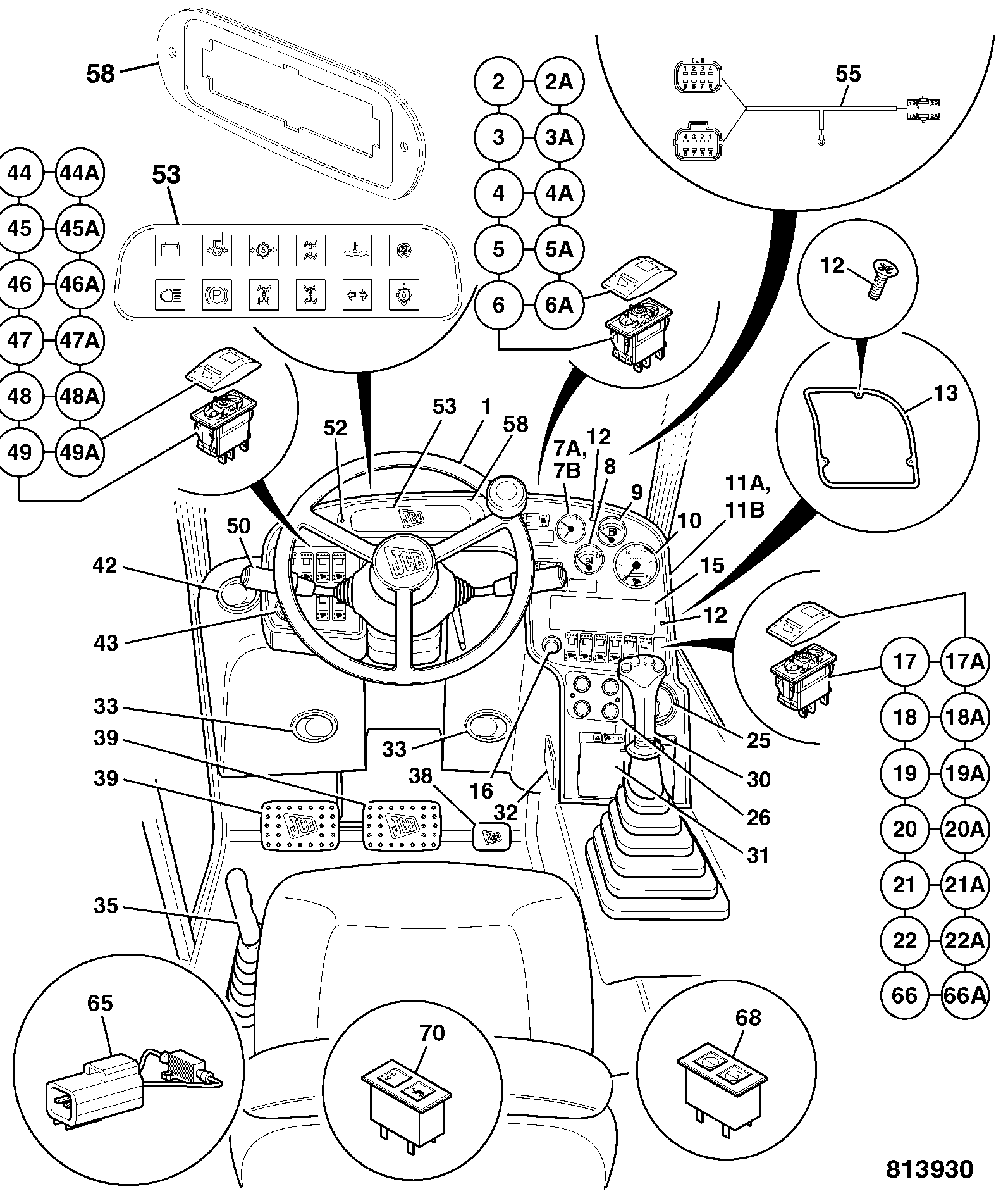 Фонарь 700/50163 JCB
