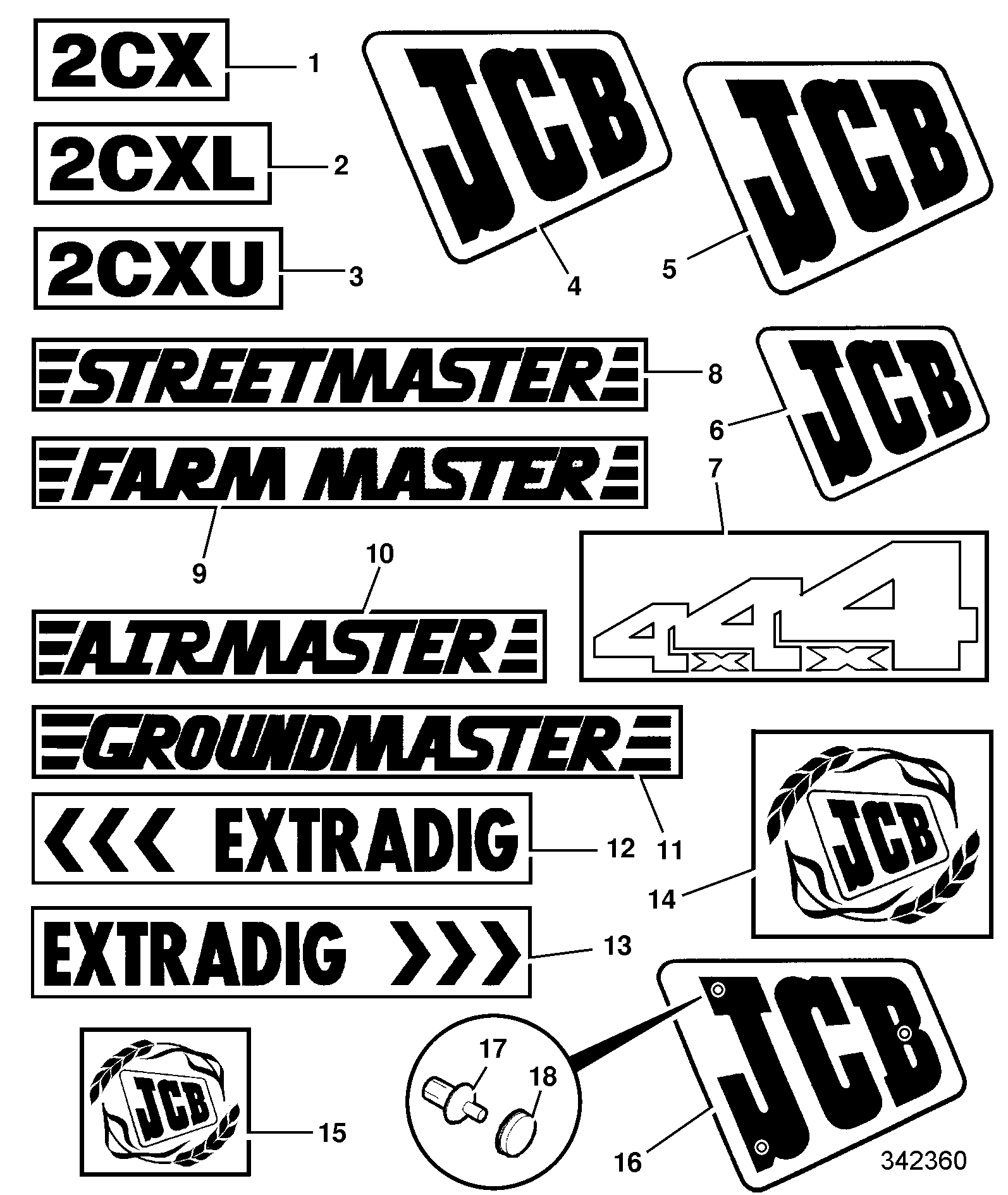 Наклейка 817/04570 JCB