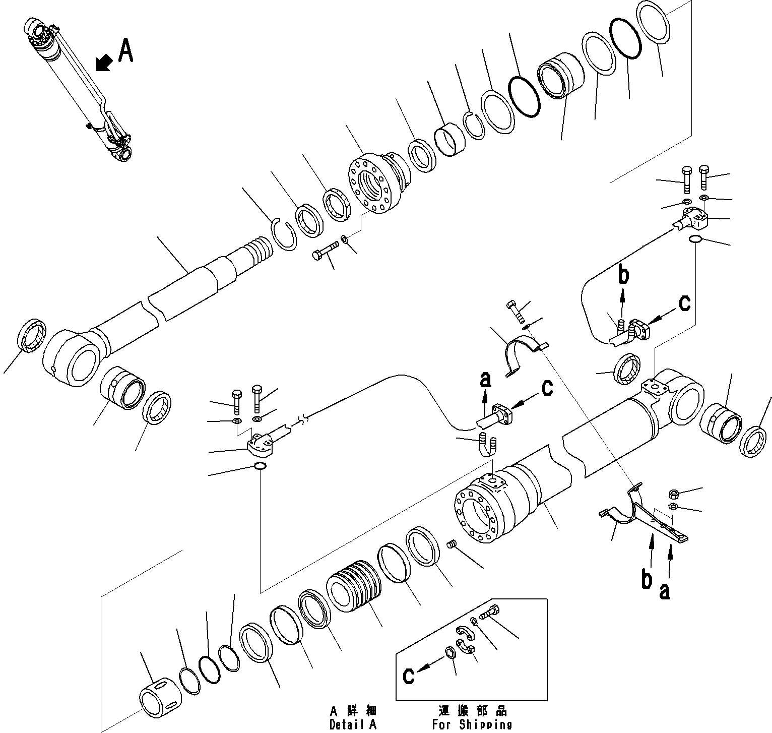 Cylinder Group, RHS 707-01-XS820 KOMATSU