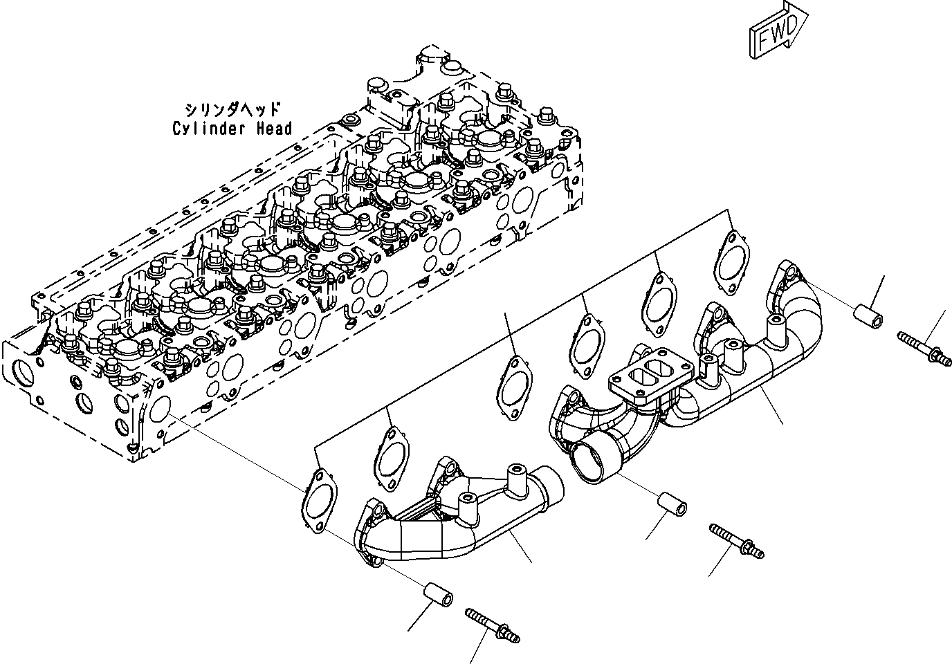 Manifold, Exhaust 397-23-90 KOMATSU