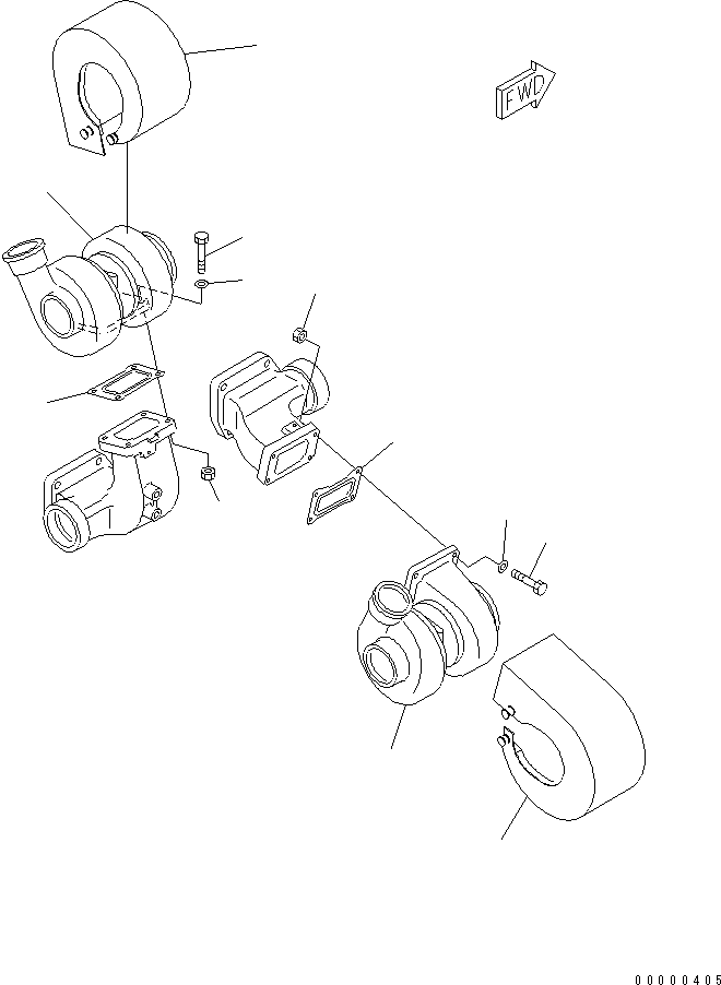TURBOCHARGER ASS'Y,(SEE FIG.A1530-B6A4) (6162-84-8301) KOMATSU
